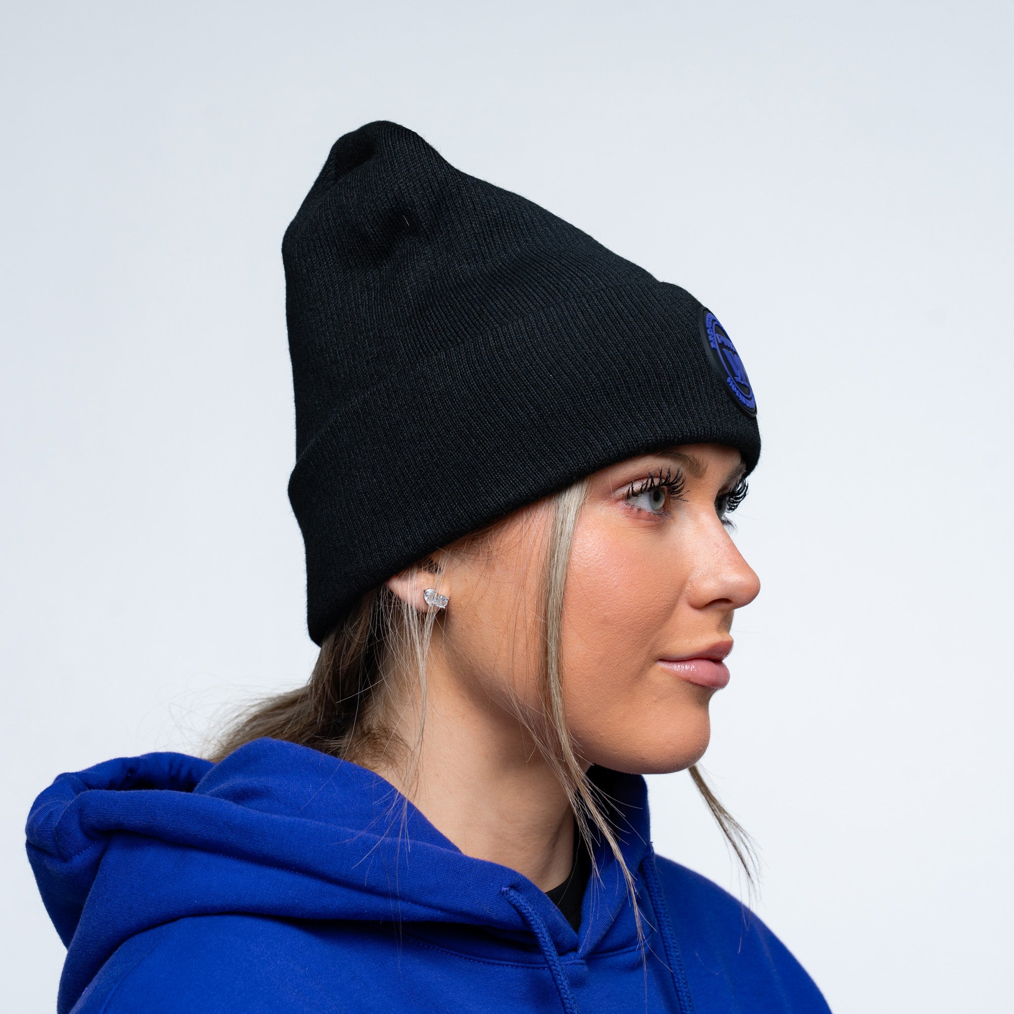 Adult PWHL Royalty Onyx Circle Patch Double Knit Beanie - Hat in OS