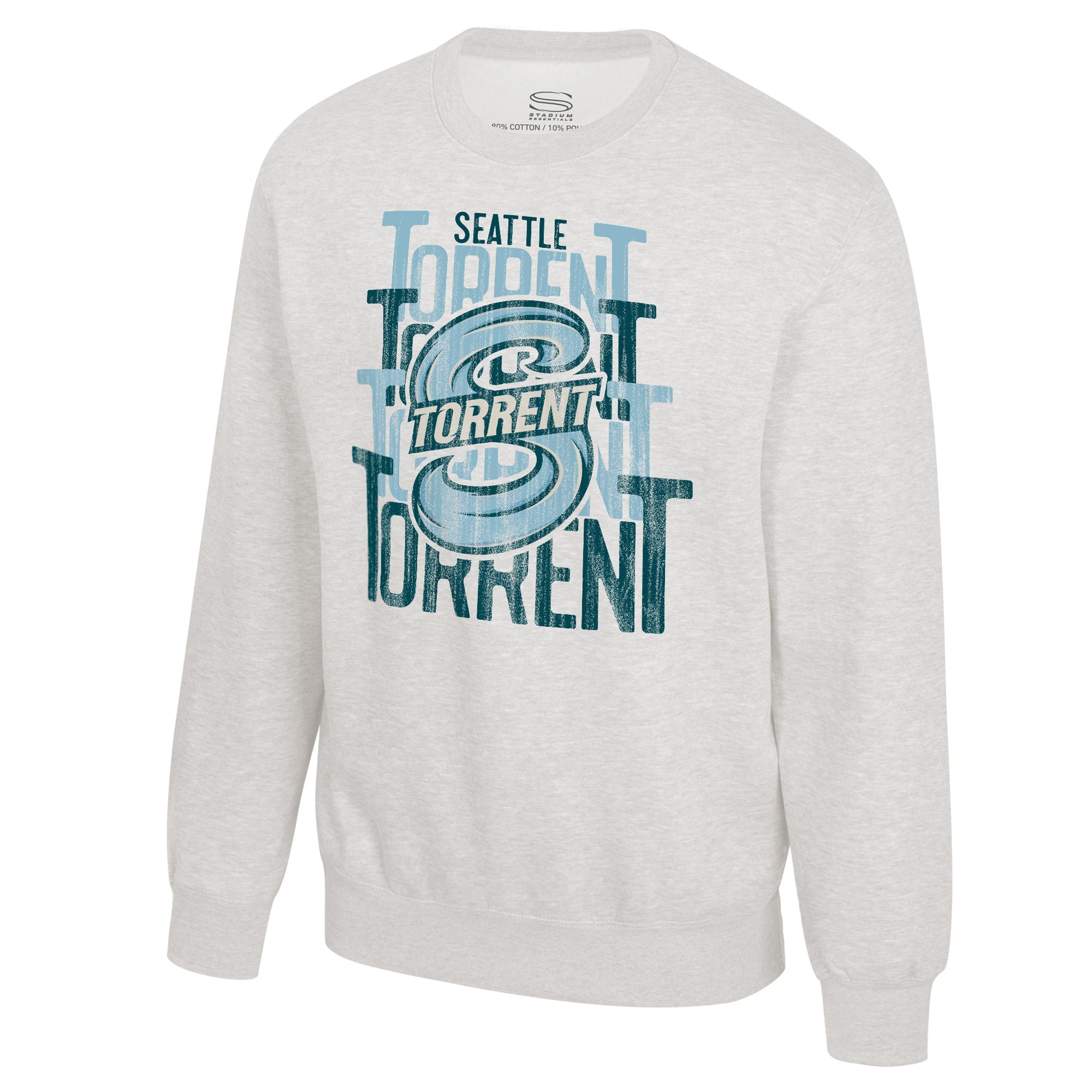 Adult Seattle Torrent Stadium Essentials Dedication Crewneck Sweater - Crewneck in Oatmeal Heather