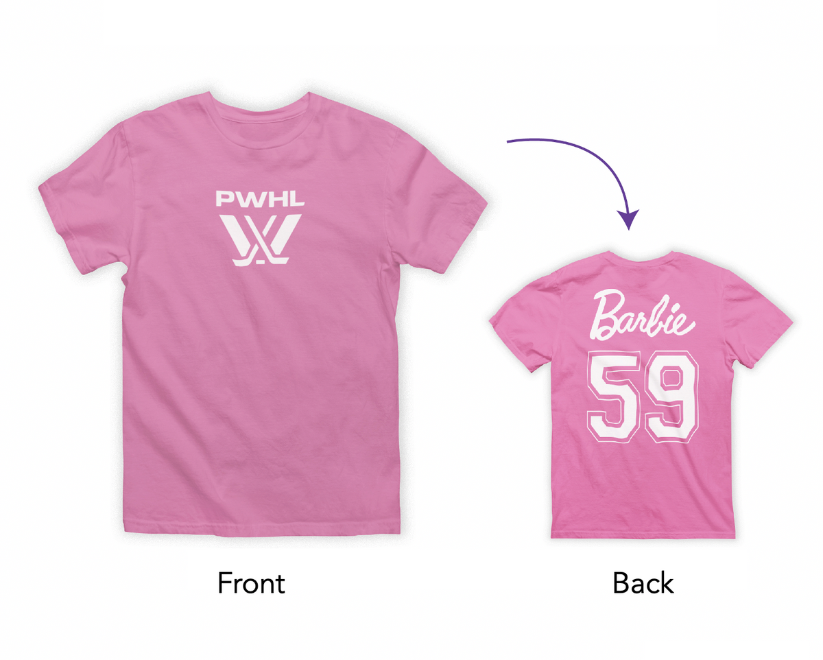 PWHL x Barbie 59 T Shirt The Official Canada Shop of the PWHL