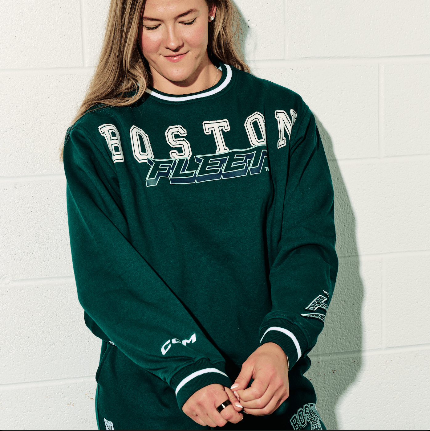 Women's Boston Fleet CCM Wordmark Crew - Crewneck in S