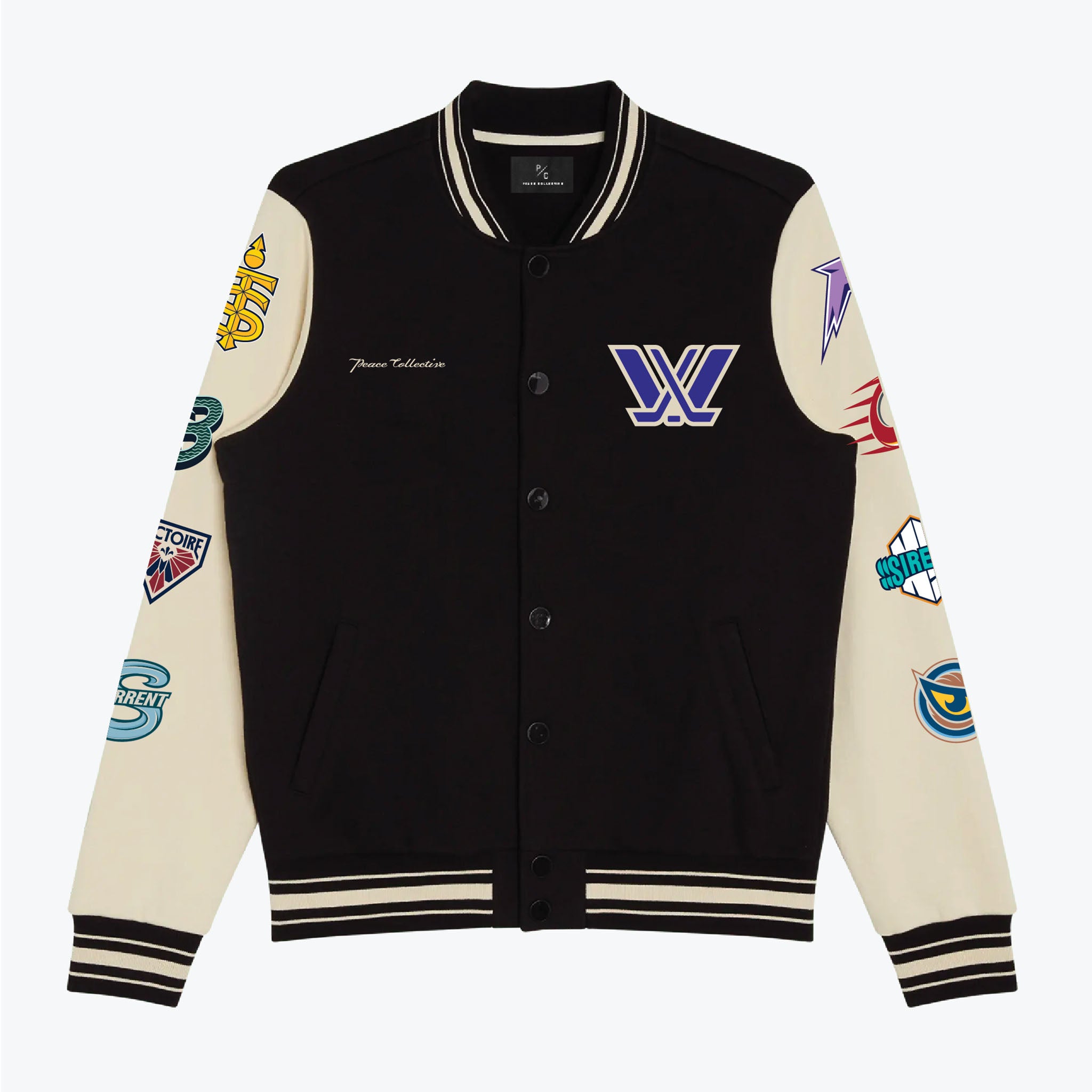 Adult PWHL Peace Collective Ice Time Earned Letterman Jacket - Jacket in Black