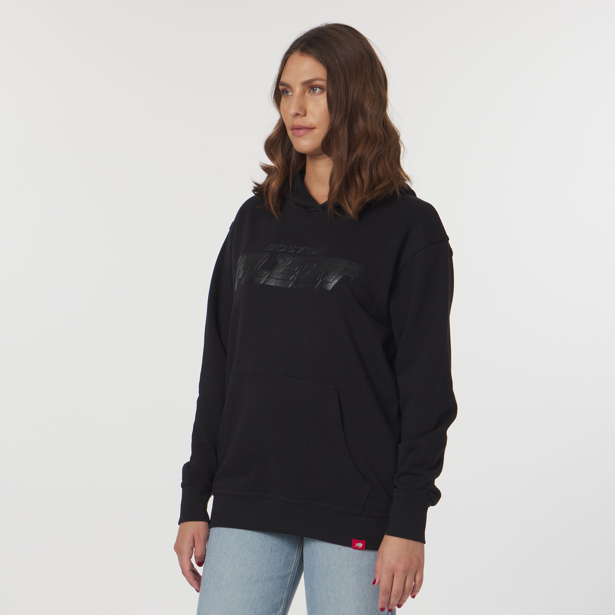 Adult Boston Fleet Sportiqe Puff Ink Logo Drake Hoodie - Hoodie in Black