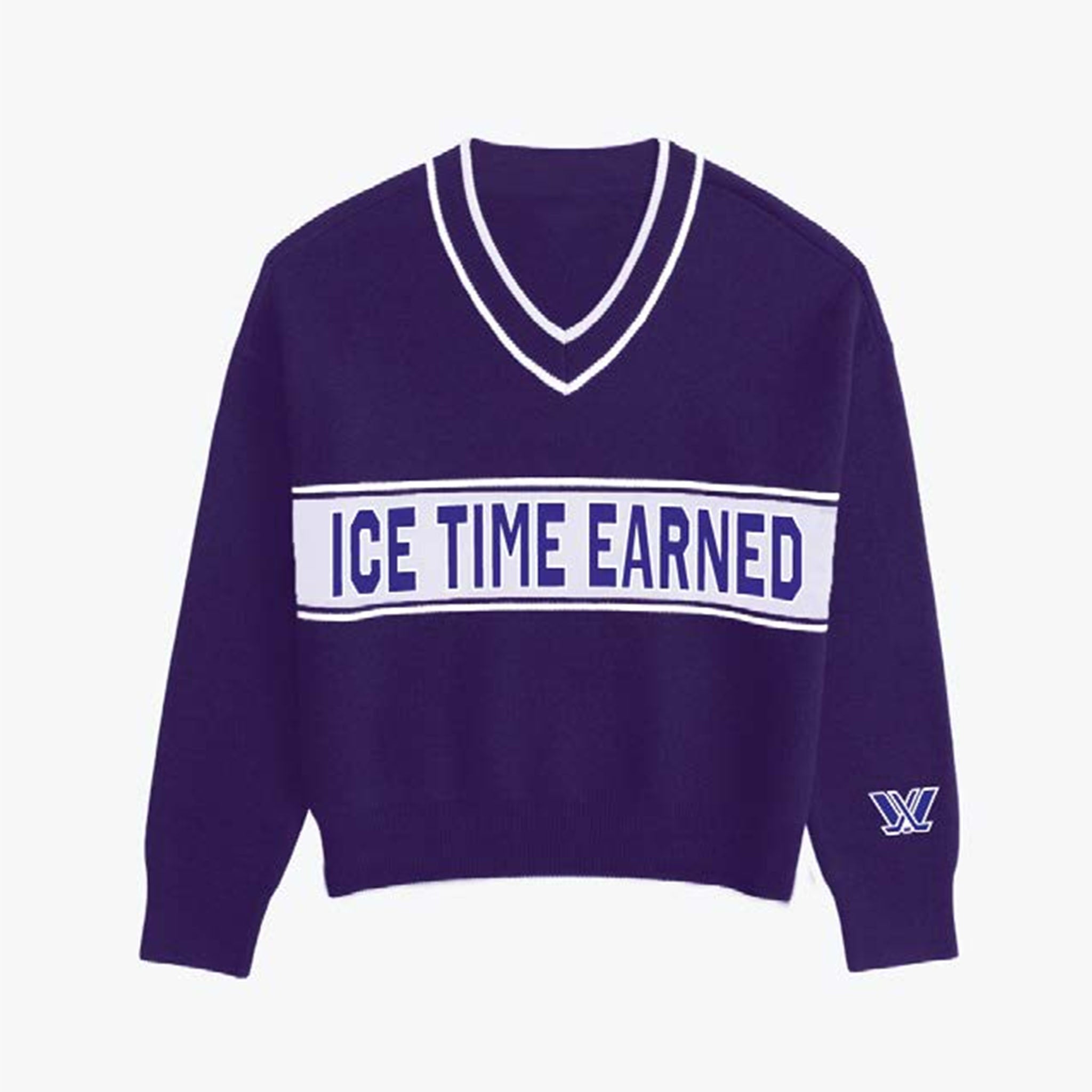 Women's PWHL Peace Collective Ice Time Earned Retro Knit Sweater - Sweater in Purple