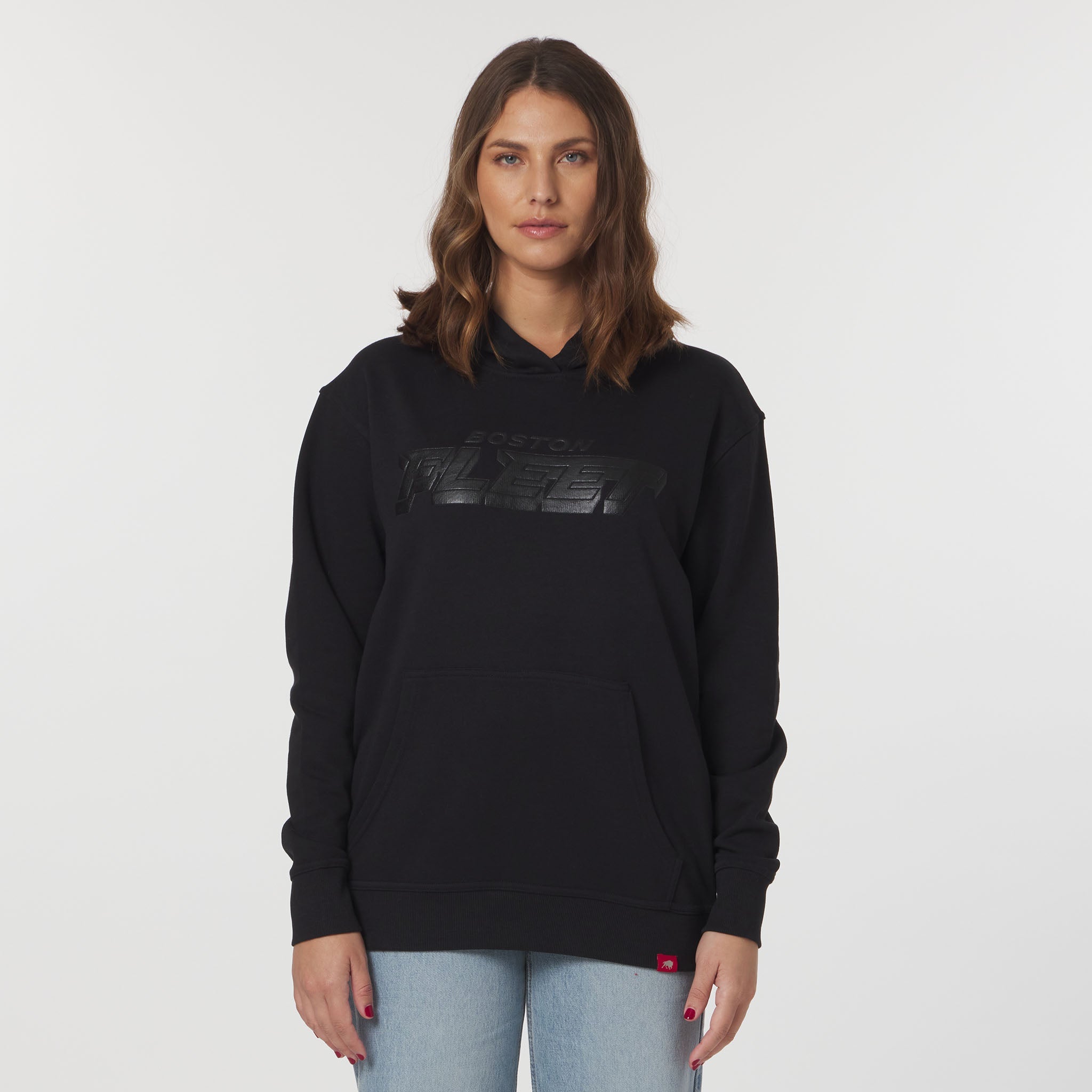 Adult Boston Fleet Sportiqe Puff Ink Logo Drake Hoodie - Hoodie in Black