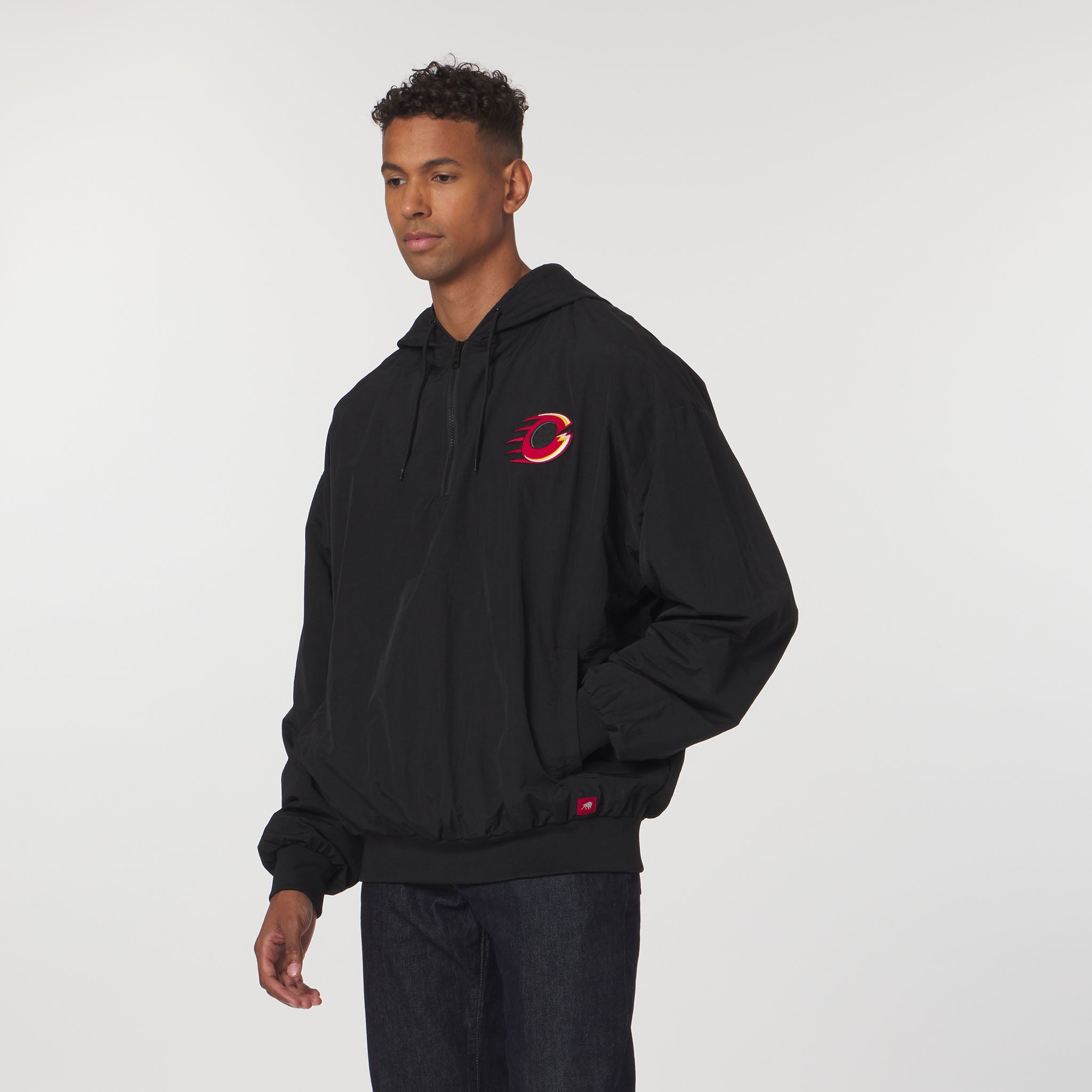 Adult Ottawa Charge Sportiqe Logo Winfield 1/4 Zip Jacket - Jacket in Black