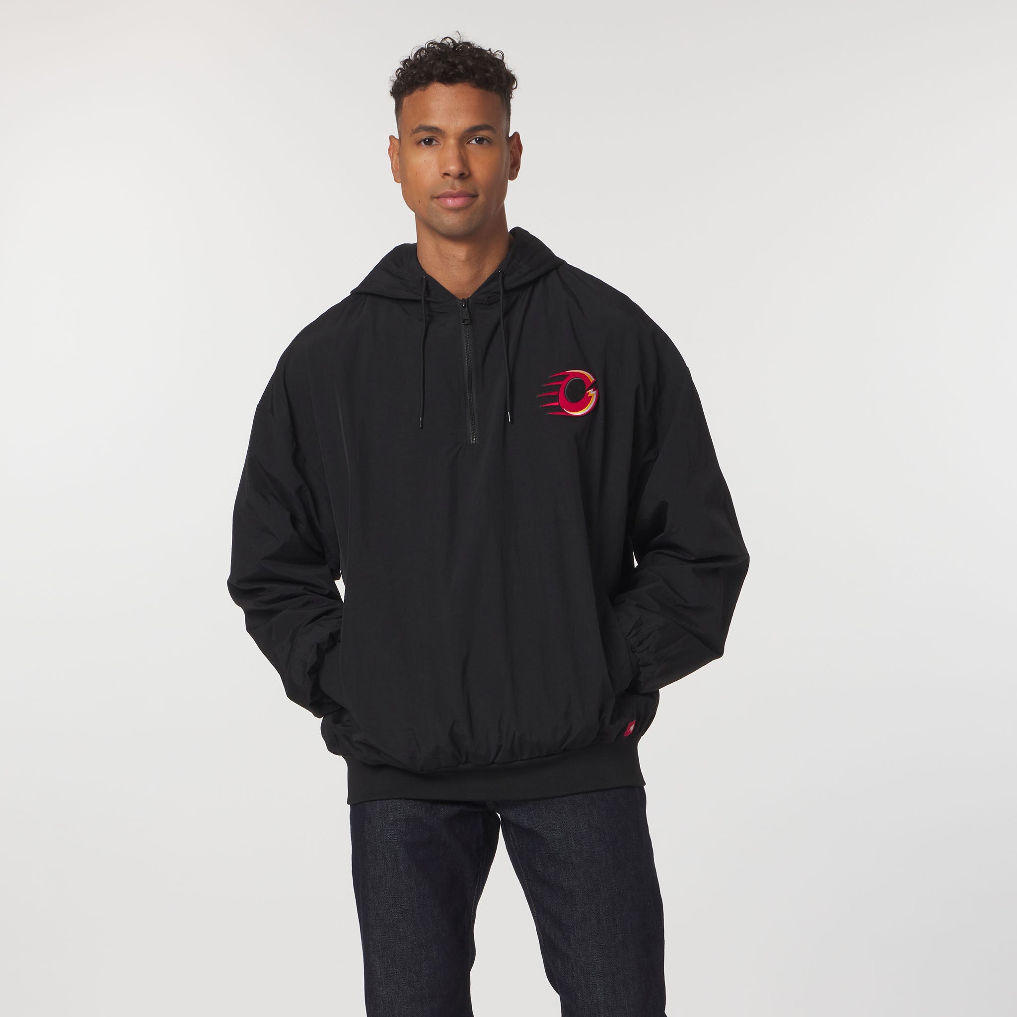 Adult Ottawa Charge Sportiqe Logo Winfield 1/4 Zip Jacket - Jacket in Black