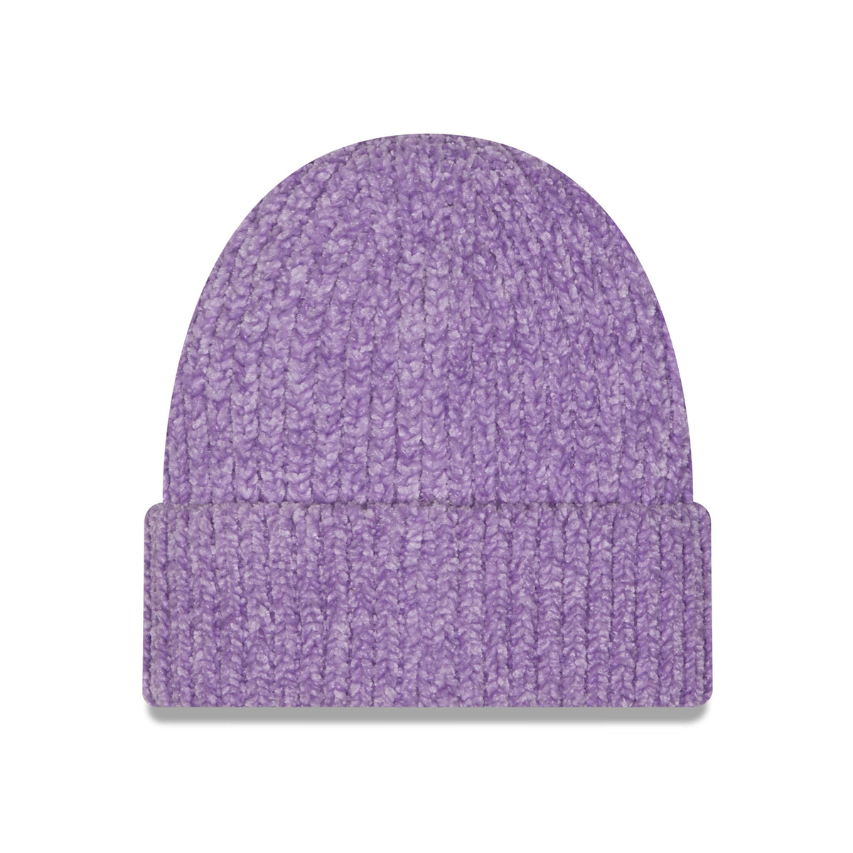 Back of purple knit Minnesota Frost beanie with a folded cuff.