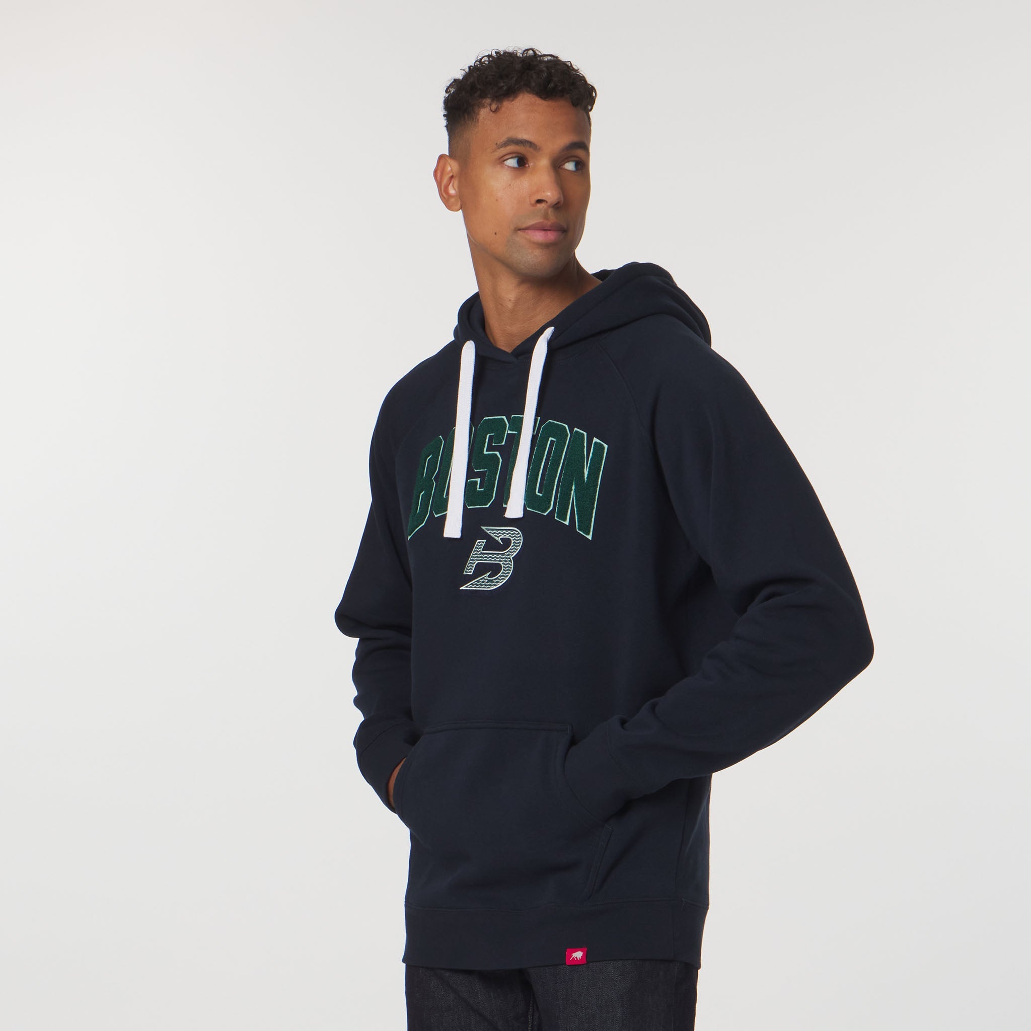 Adult Boston Fleet Sportiqe Chenille Olsen Hoodie - Hoodie in Navy