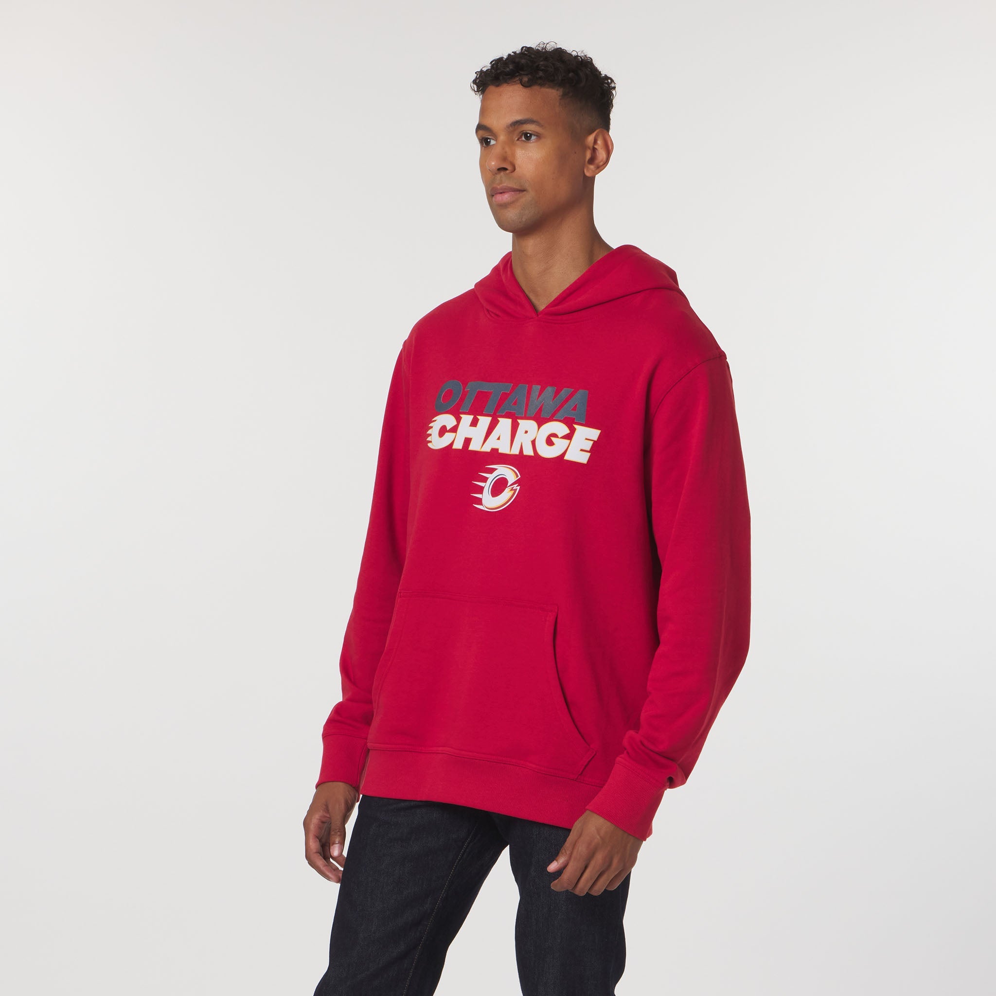 Adult Ottawa Charge Sportiqe Velvet Logo Drake Hoodie - Hoodie in Red