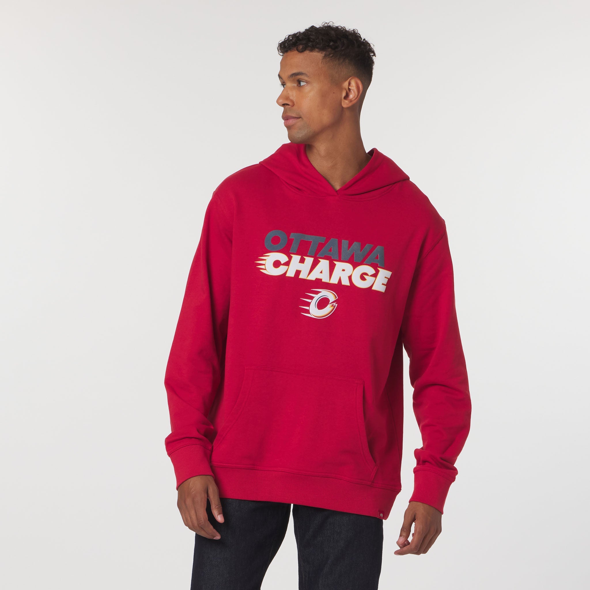 Adult Ottawa Charge Sportiqe Velvet Logo Drake Hoodie - Hoodie in Red