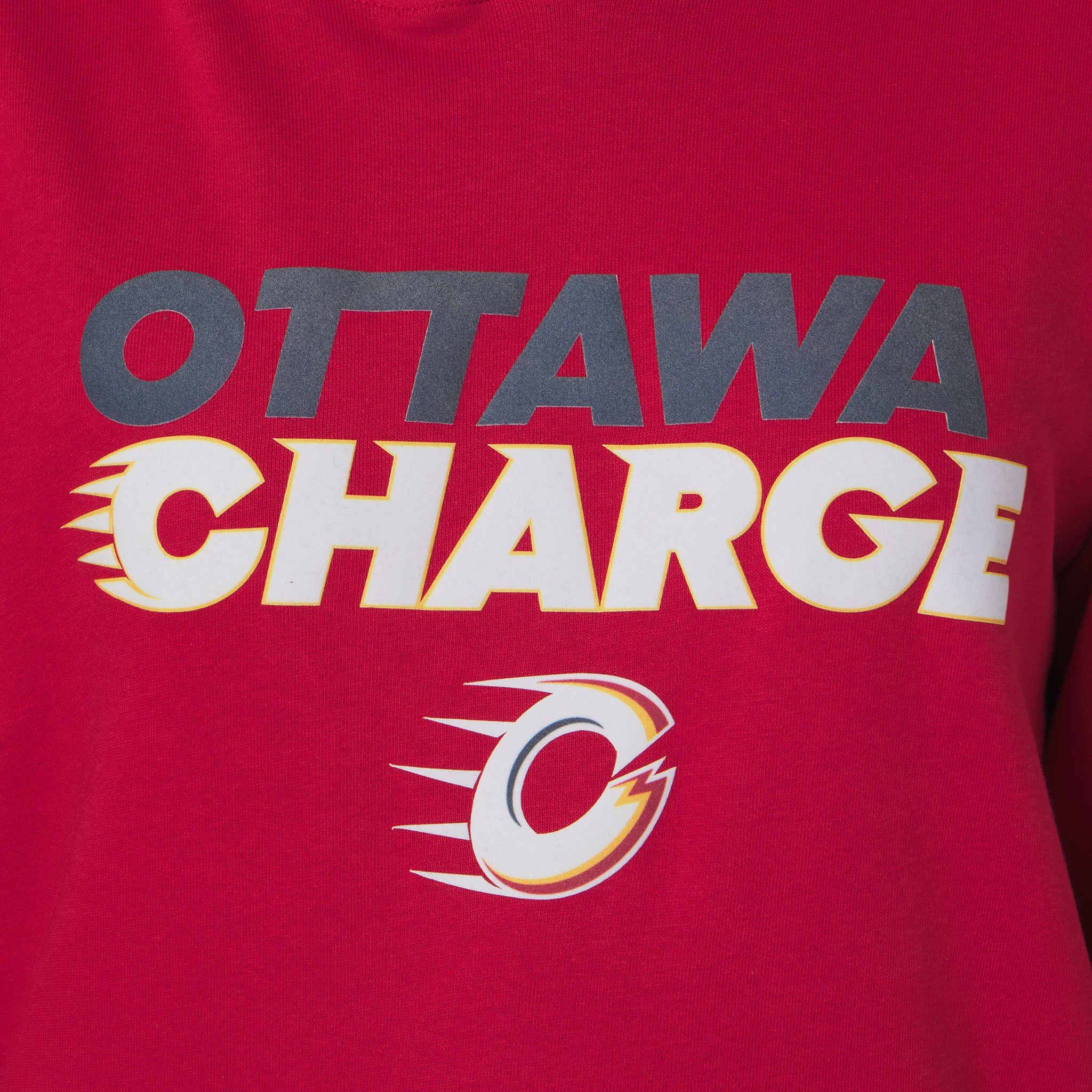 Adult Ottawa Charge Sportiqe Velvet Logo Drake Hoodie - Hoodie in Red