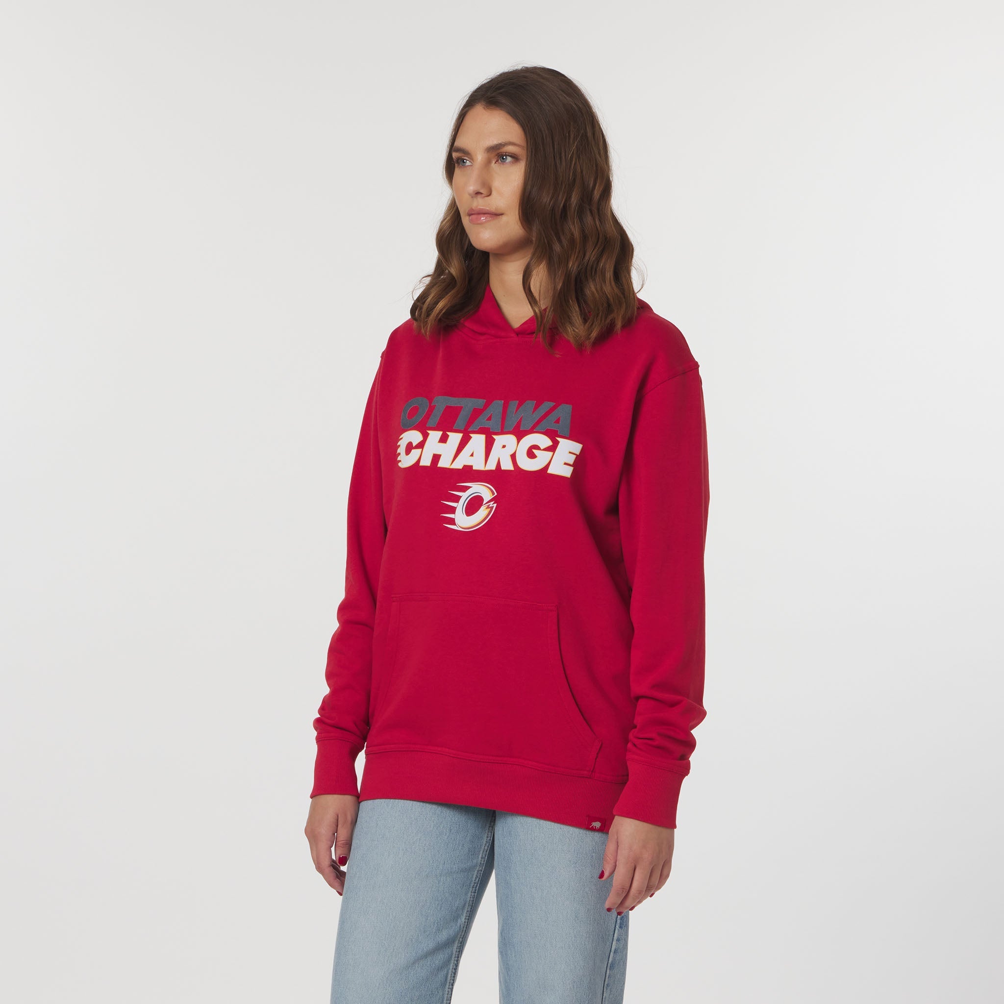 Adult Ottawa Charge Sportiqe Velvet Logo Drake Hoodie - Hoodie in Red
