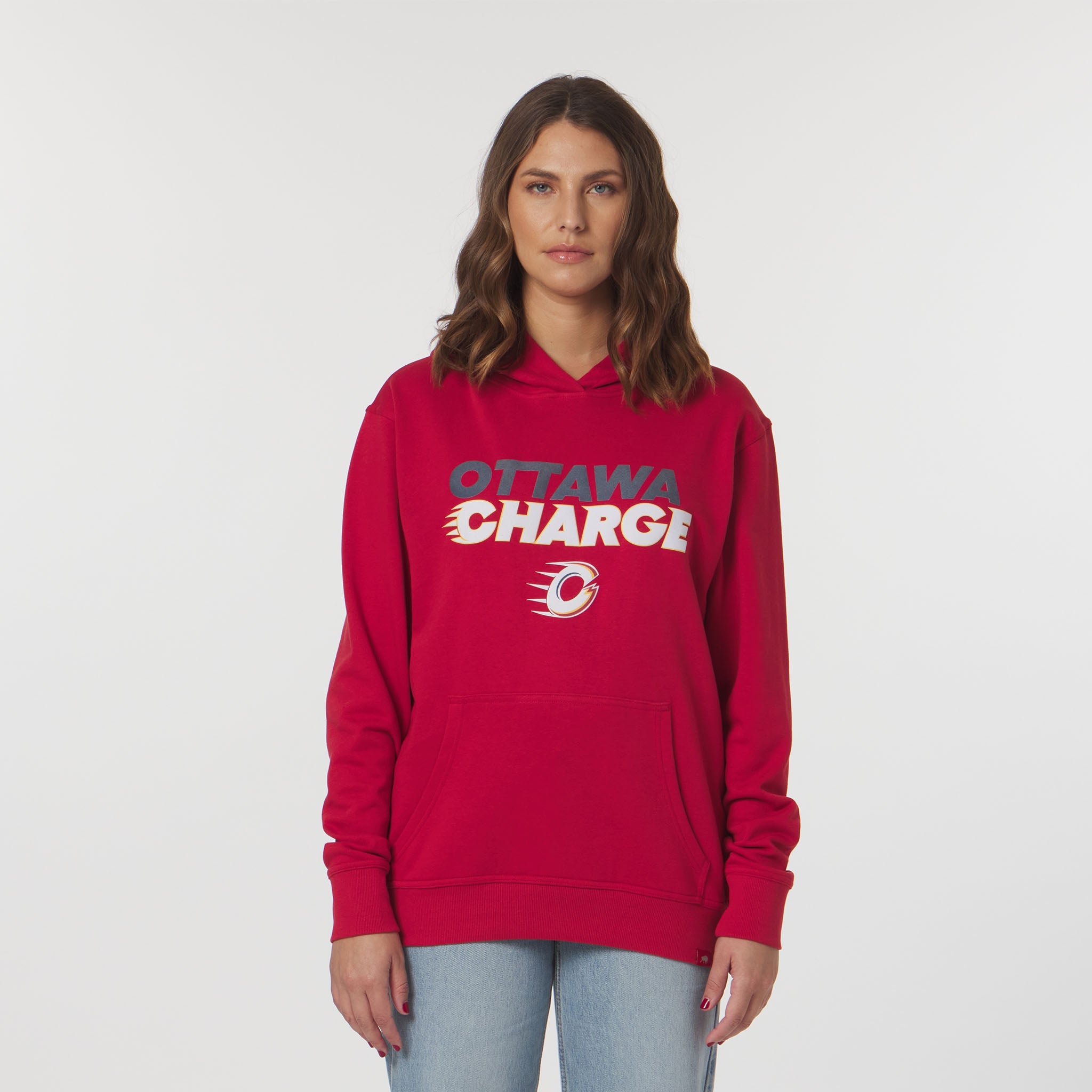 Adult Ottawa Charge Sportiqe Velvet Logo Drake Hoodie - Hoodie in Red
