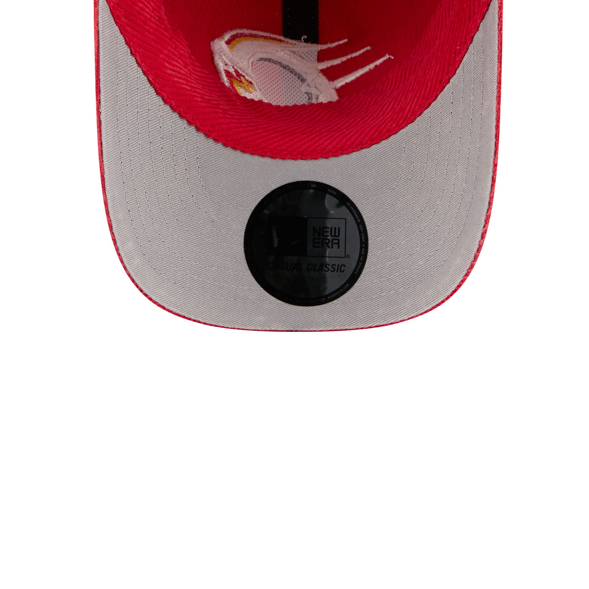 Red Corduroy Embroidered Ottawa Charge Logo Hat Under Brom Gray with Sticker