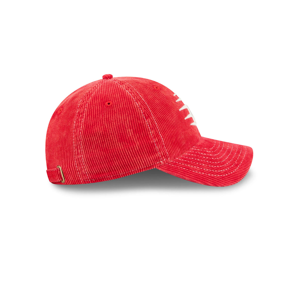 Red Corduroy Embroidered Ottawa Charge Logo Hat Right Side