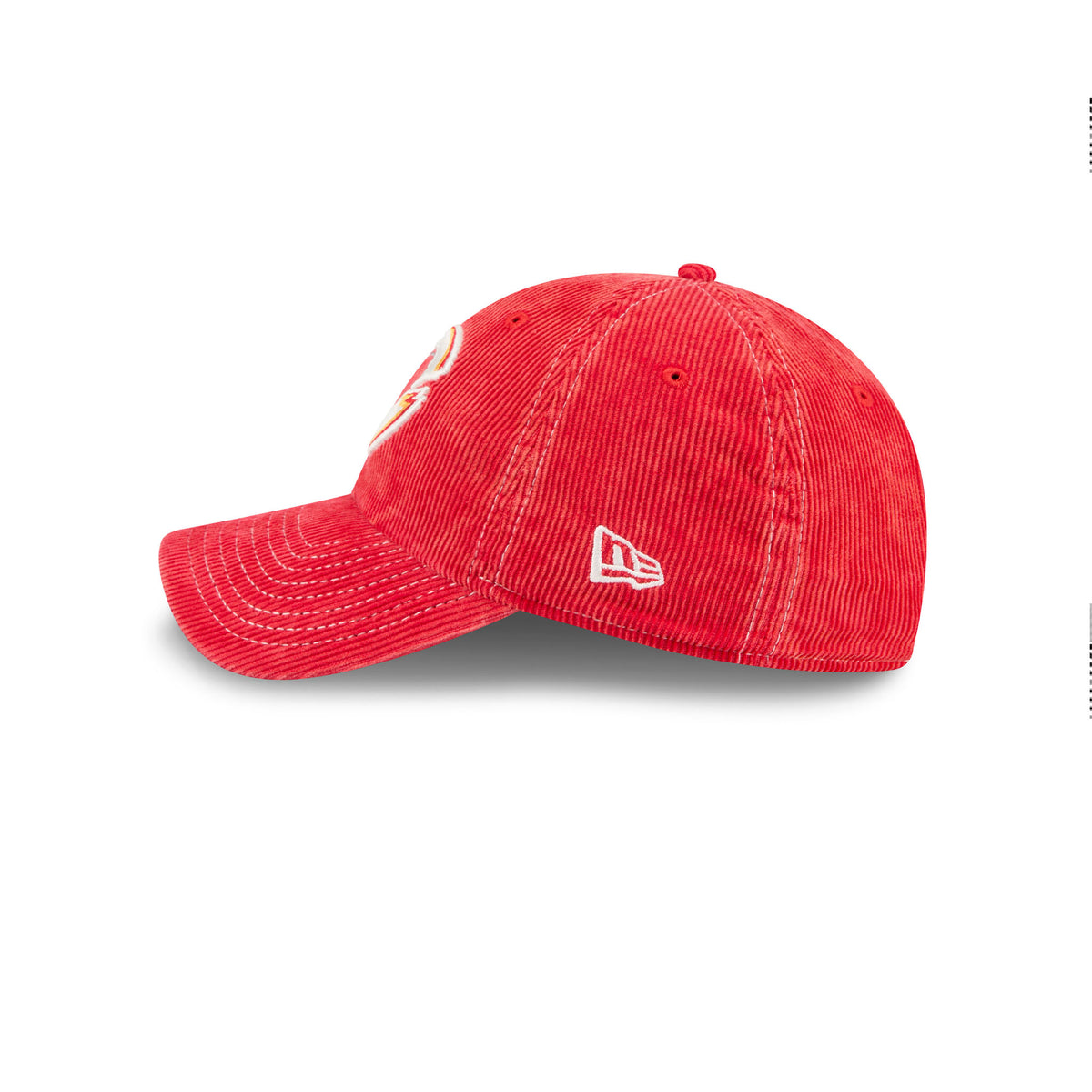 Red Corduroy Embroidered Ottawa Charge Logo Hat Left Side with New Era Logo