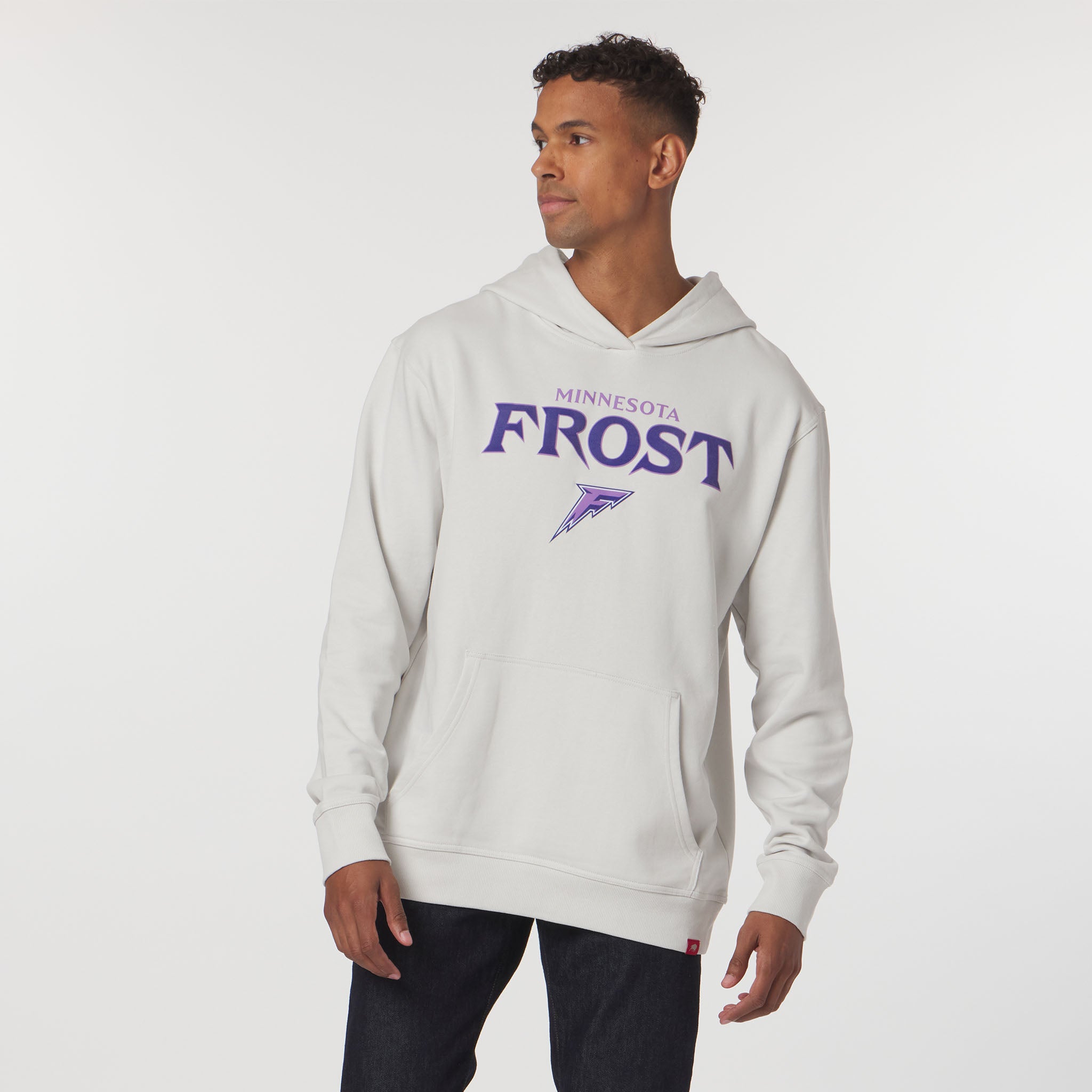 Adult Minnesota Frost Sportiqe Velvet Logo Drake Hoodie - Hoodie in Stone