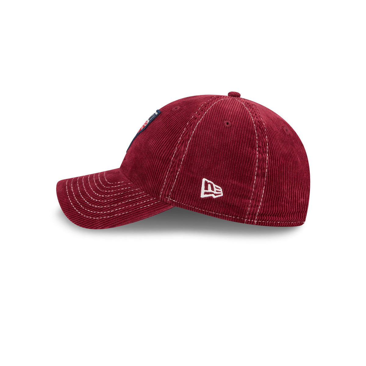 Maroon Corduroy Embroidered Montreal Victoire Logo Hat Left Side with New Era Logo