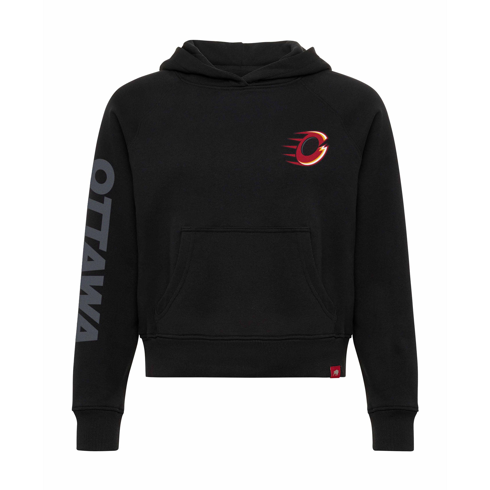 Women's Ottawa Charge Sportiqe Suede Logo Ella Hoodie - Hoodie in Black