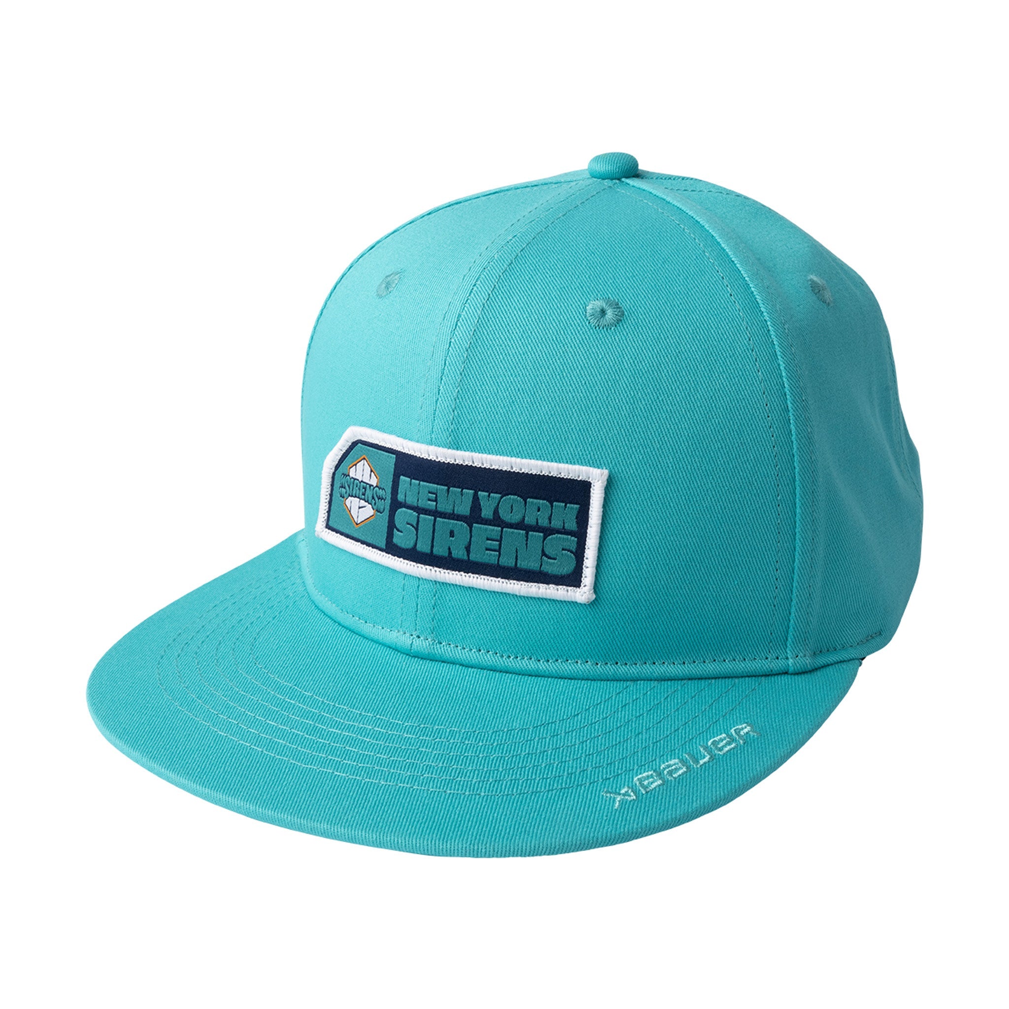 Adult New York Sirens Bauer Flat Brim Snapback Hat - Hat in Teal