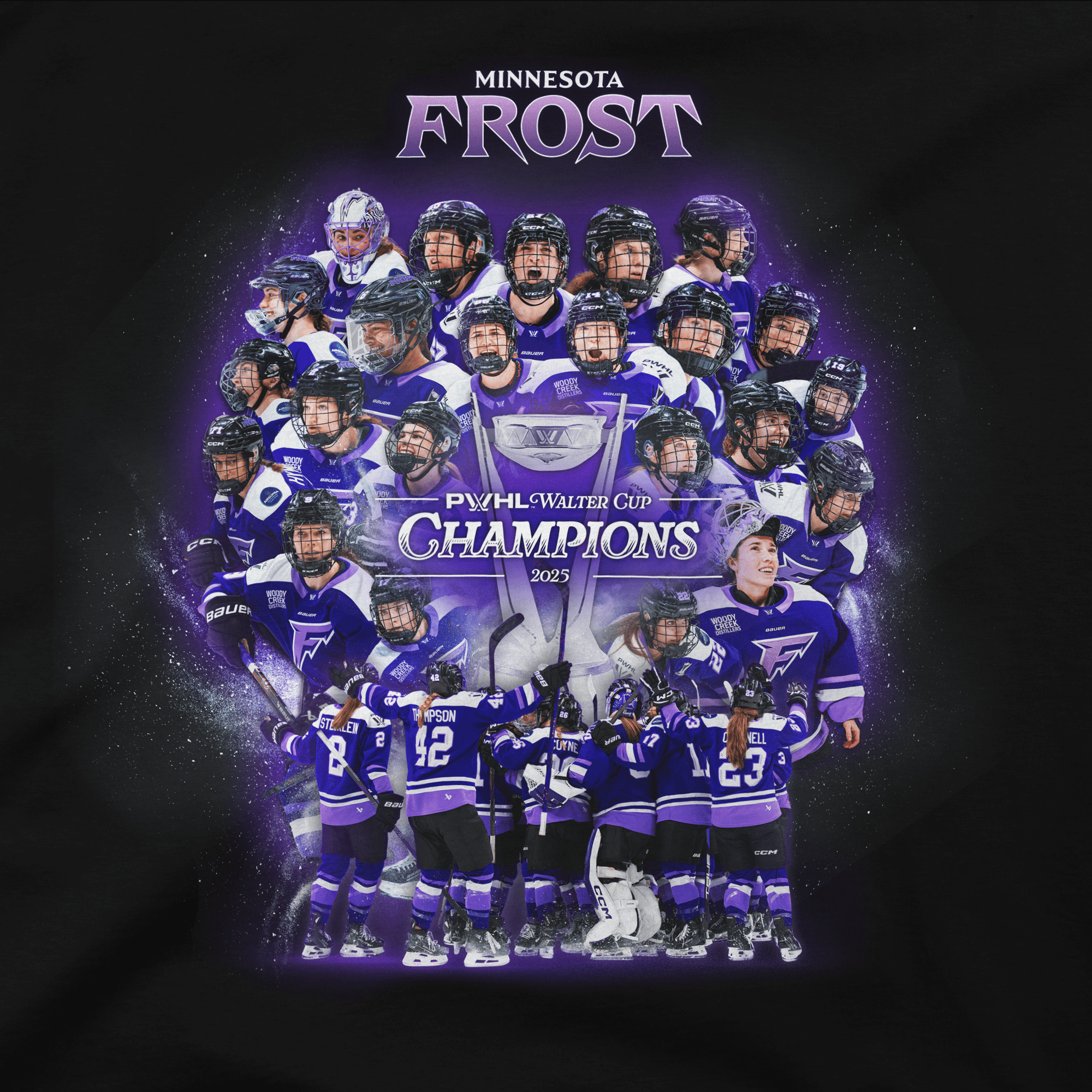Minnesota Frost Adult Stadium Essentials Championship Burst Player Urban T-Shirt - T-shirt in Black