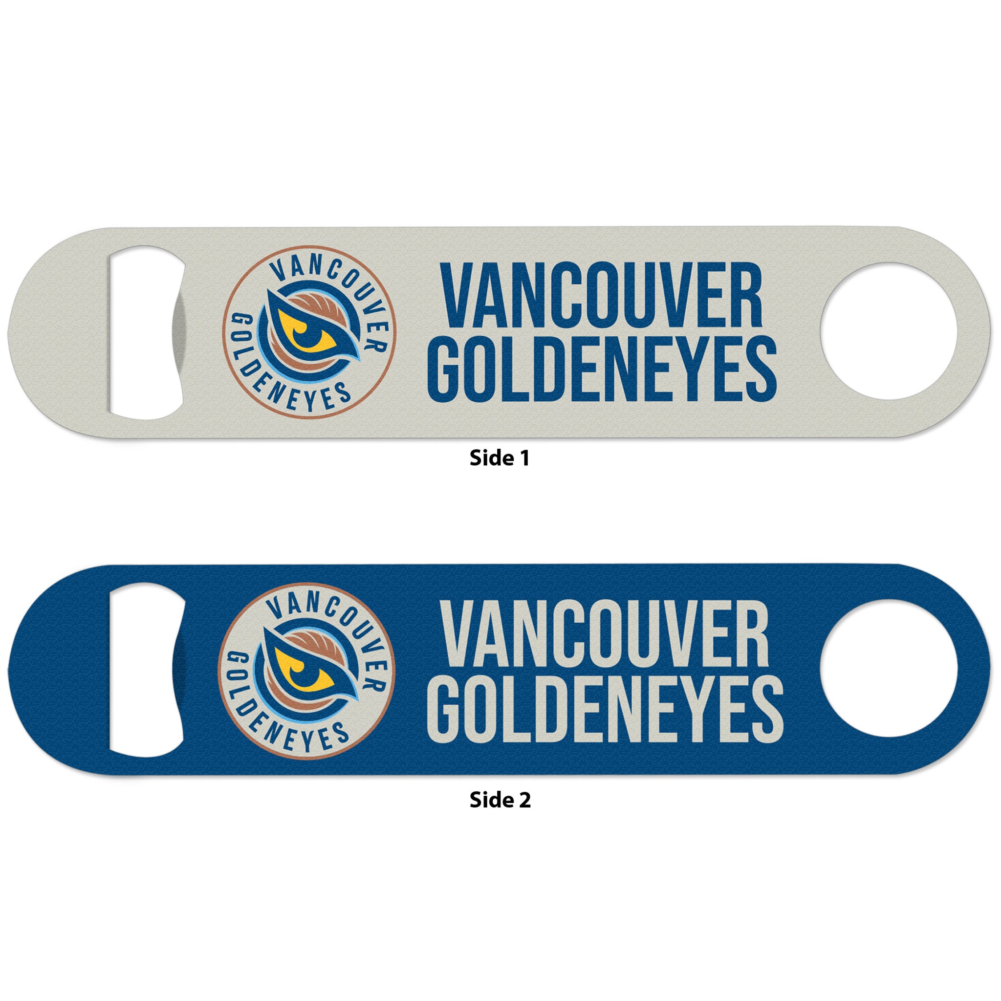 Vancouver Goldeneyes 2 Sided Metal Bottle Opener - Bottle Opener in