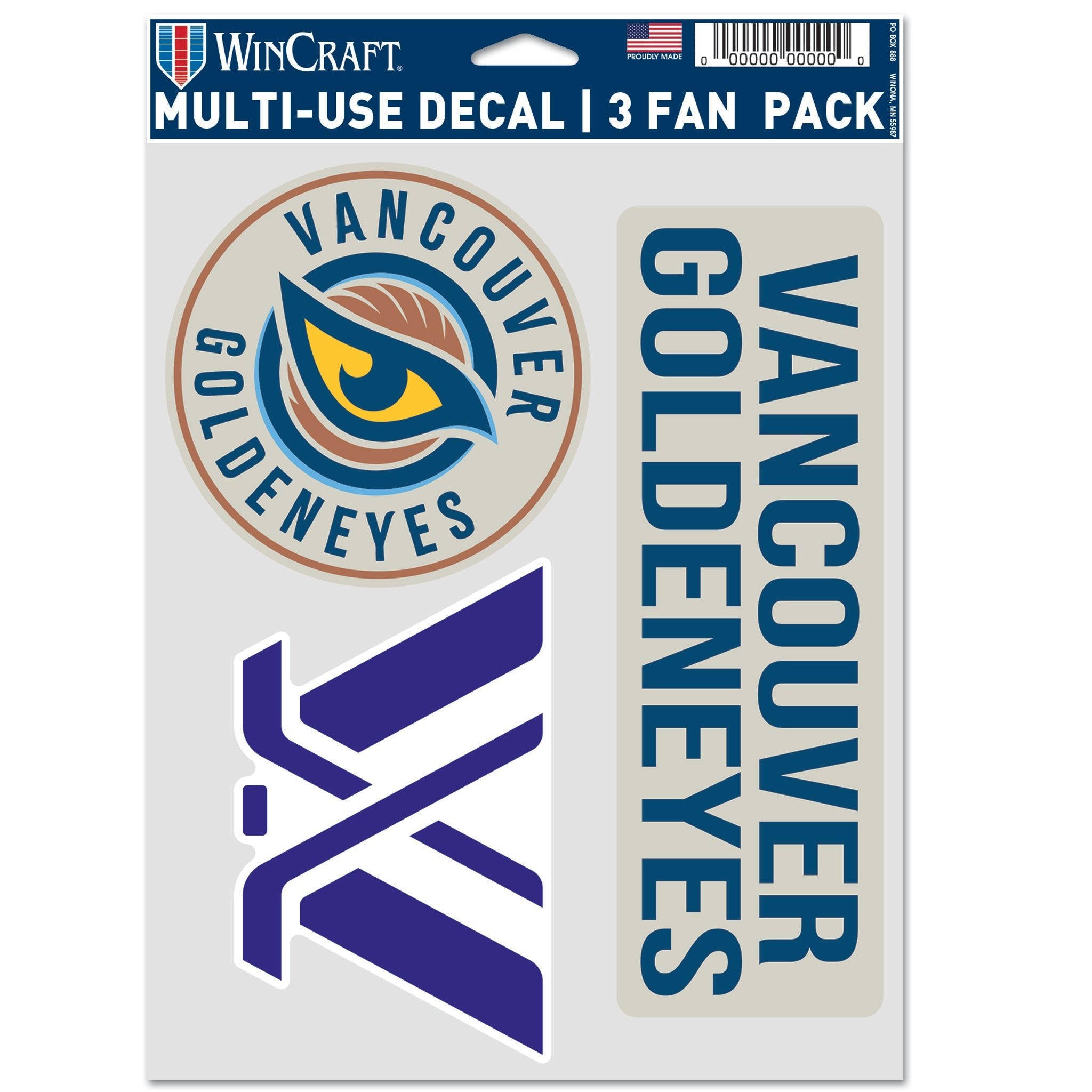 Vancouver Goldeneyes Decal 3 - Pack - Decal in
