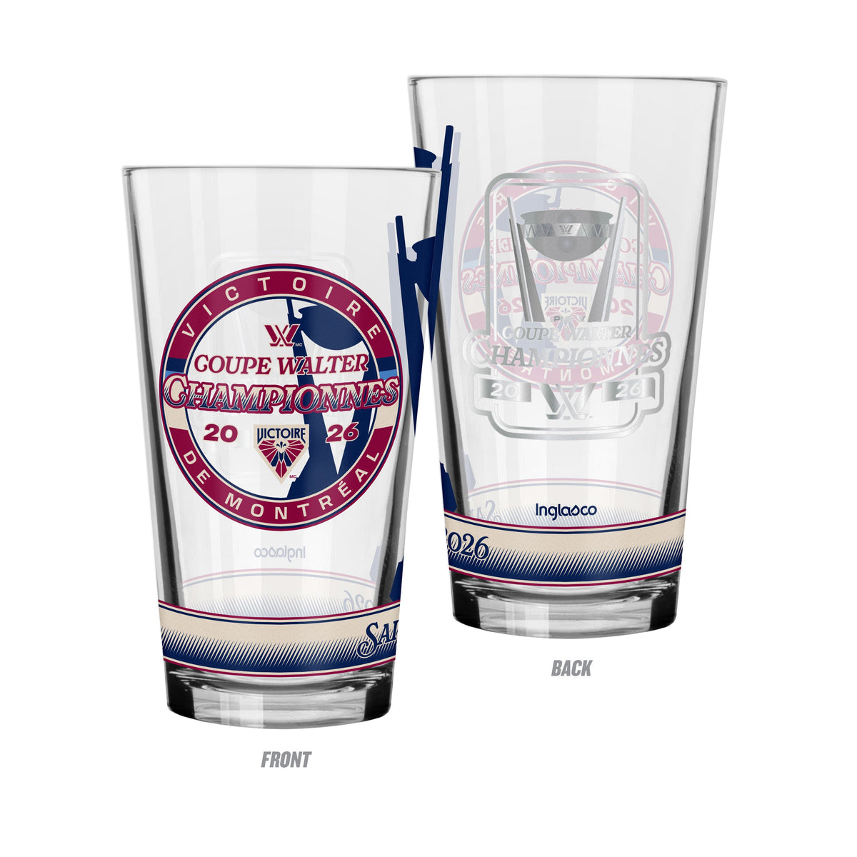 Montreal Victoire 2026 16 OZ Mixing Glass - Walter Cup Champs - Drinkware in