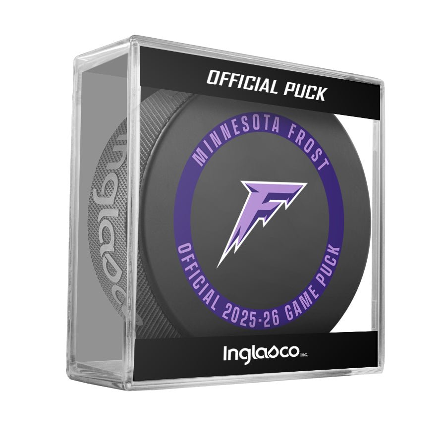 Minnesota Frost Officially Licensed 2025-2026 Game Puck Design In Cube
