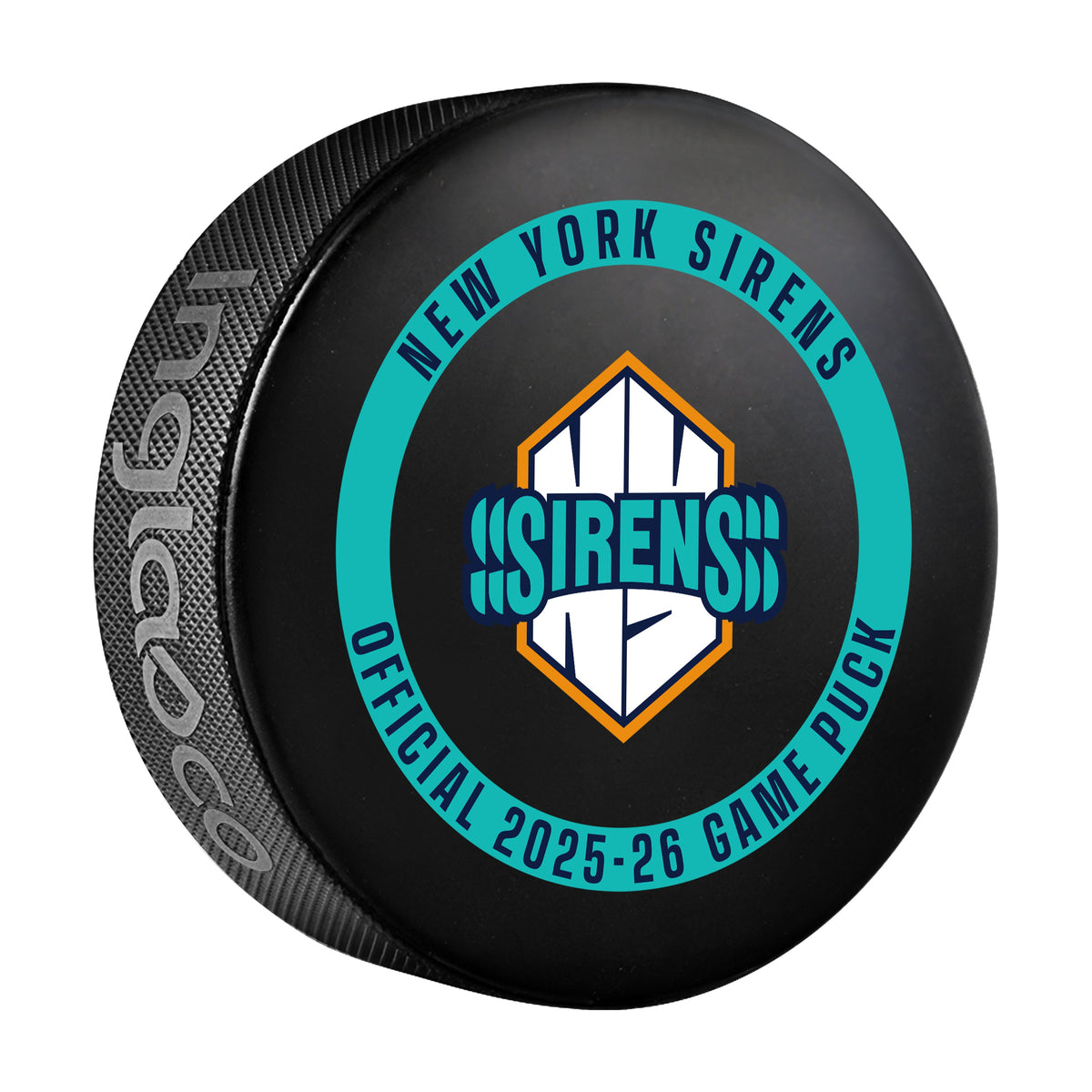 New York Sirens Officially Licensed 2025-2026 Game Puck Design In Cube
