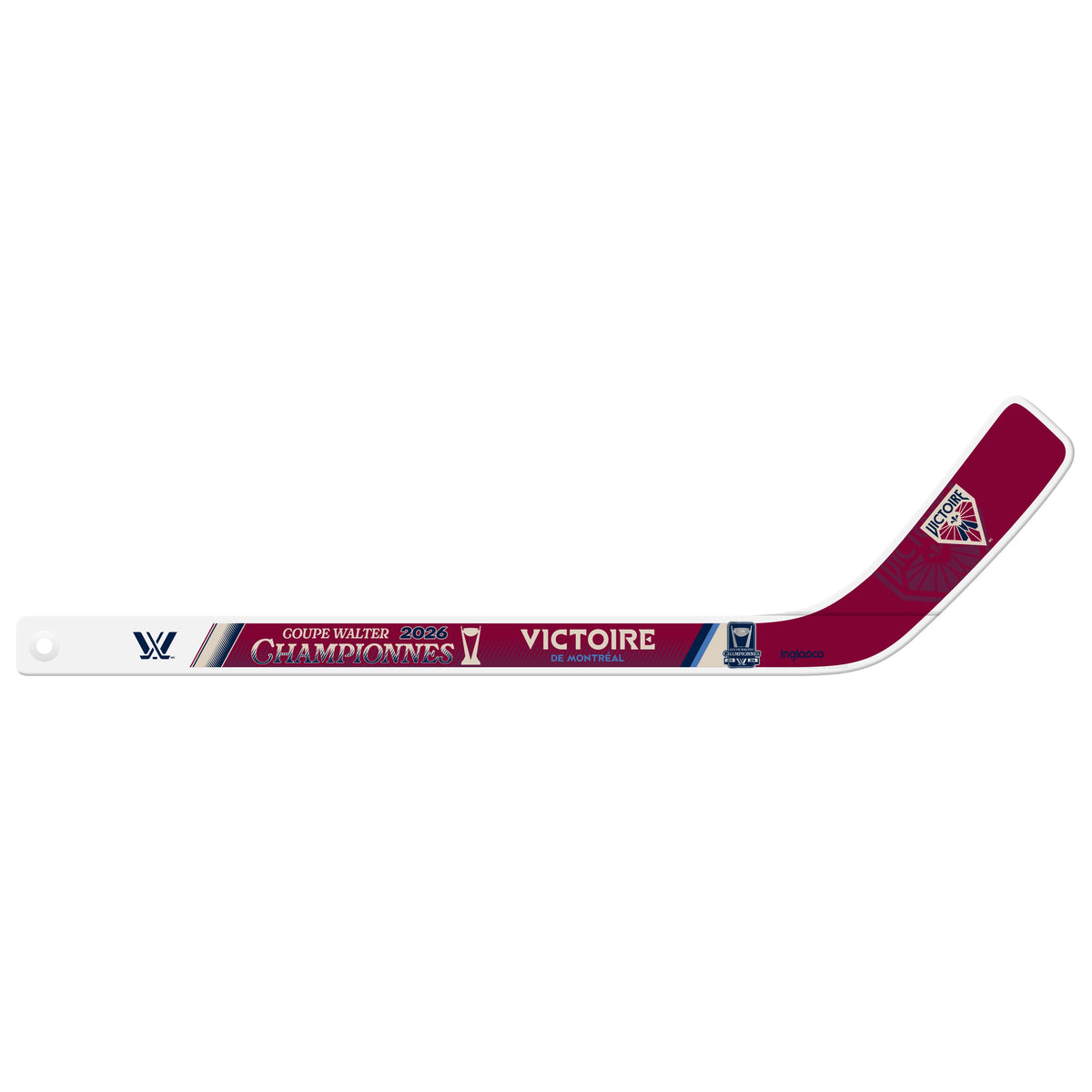 Montreal Victoire 2026 Mini Plastic Player Stick - Walter Cup Champs - Ministicks in