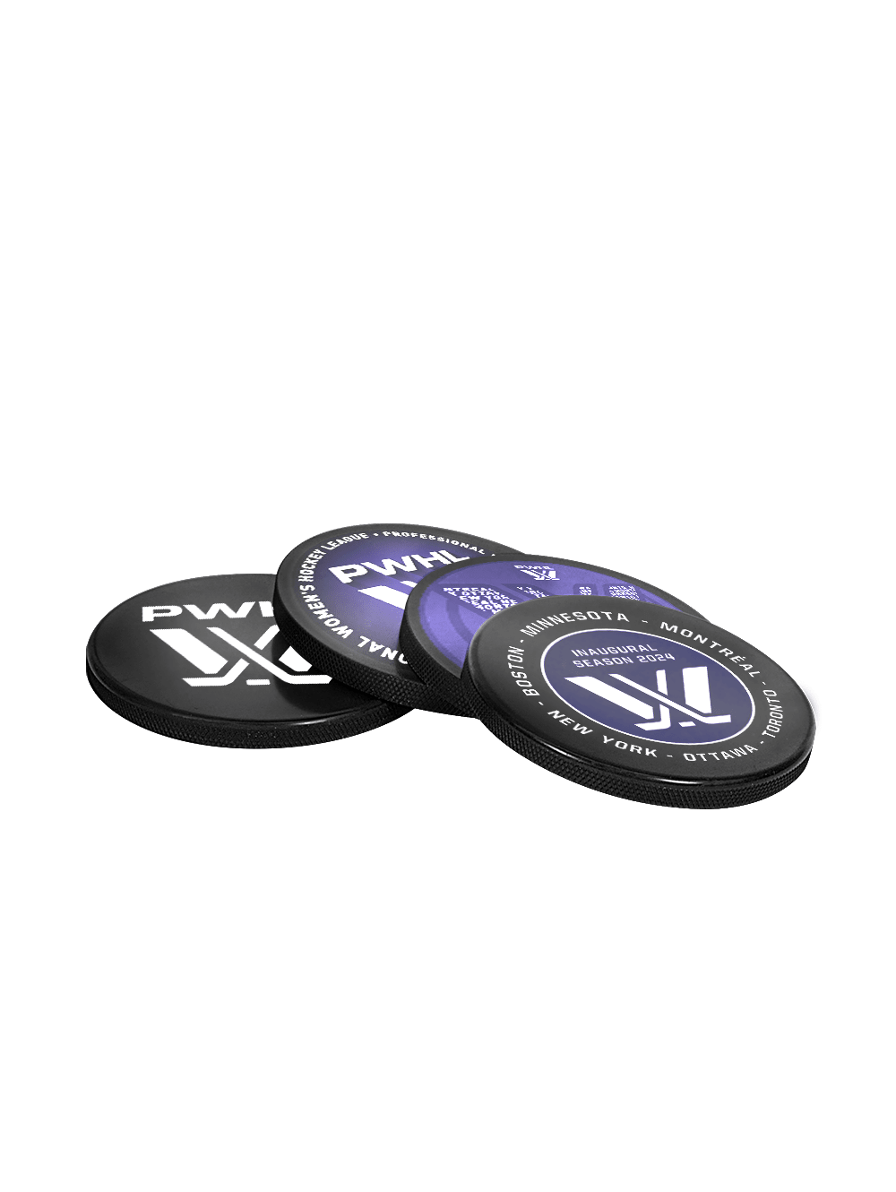 PWHL 2024 Inaugural Season Official Hockey Puck Drink Coasters (4-pack) In Cube - Collectibles in