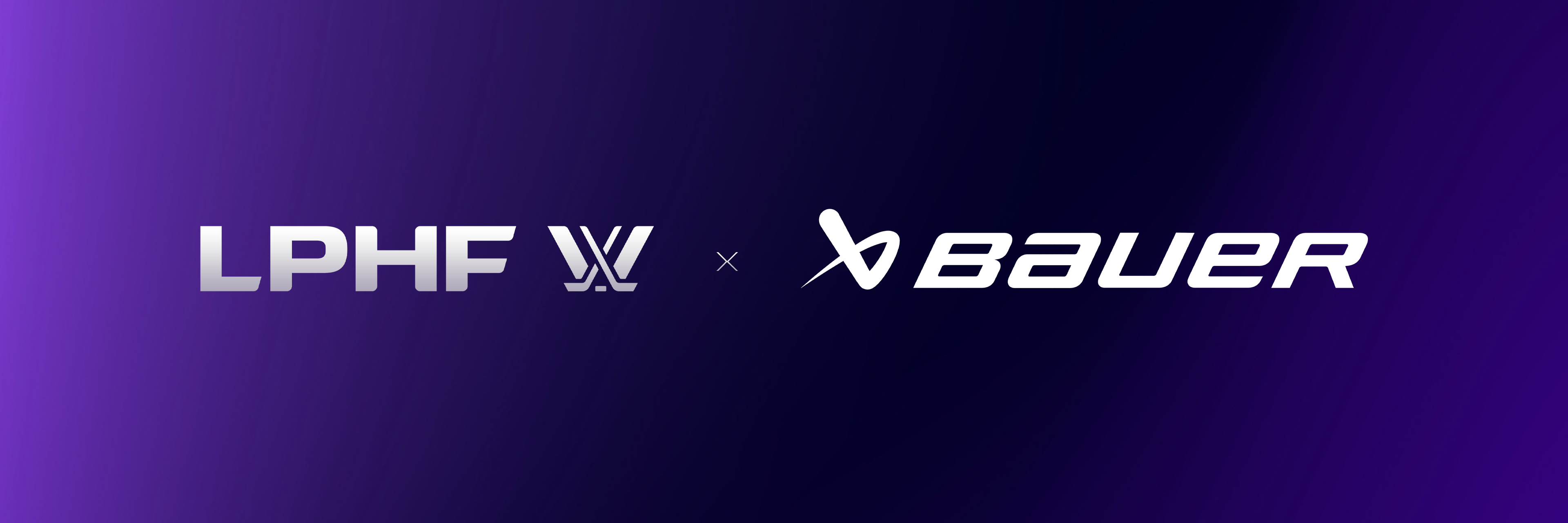 Collaboration logo between LPHF and Bauer on a dark purple background