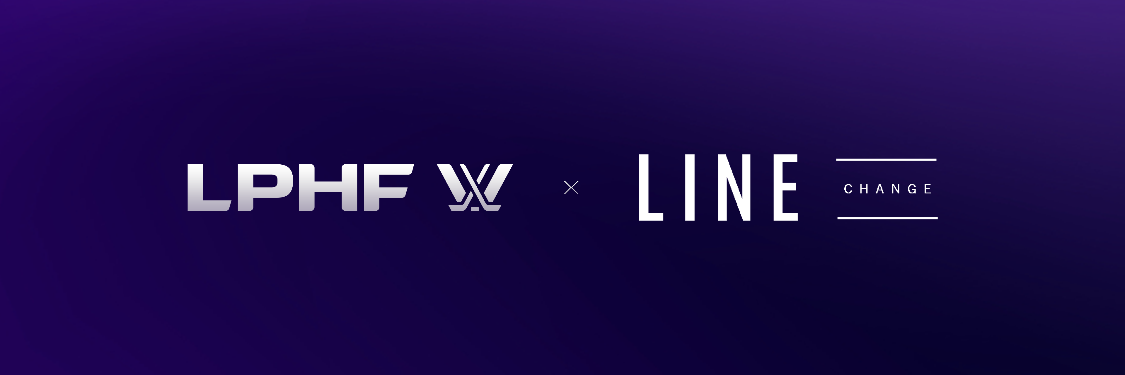 Logos of LPHF and LINE on a dark purple background