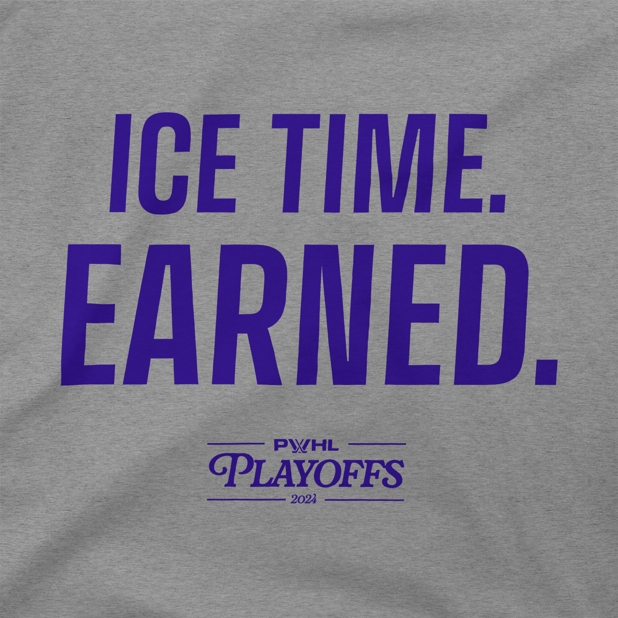 PWHL Playoffs Ice Time Earned T-Shirt - T-Shirt in Grey