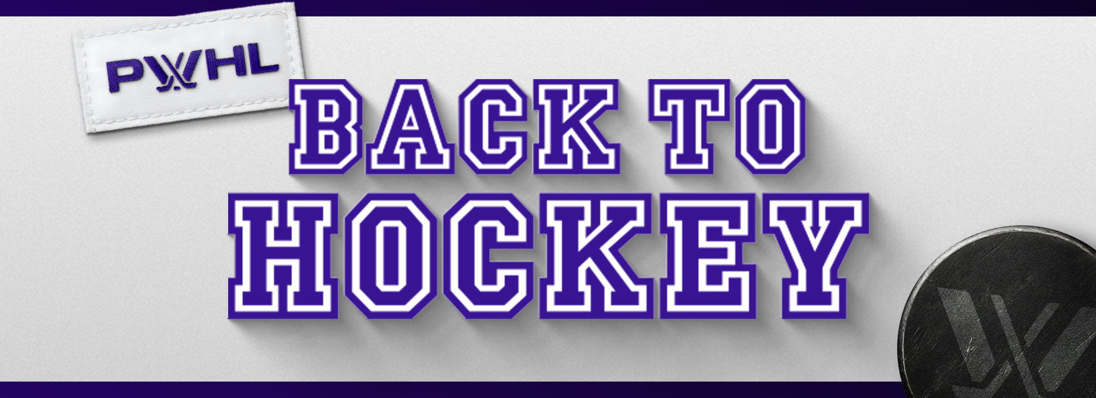 Banner with 'PWHL' logo and 'Back to Hockey' text on a white background