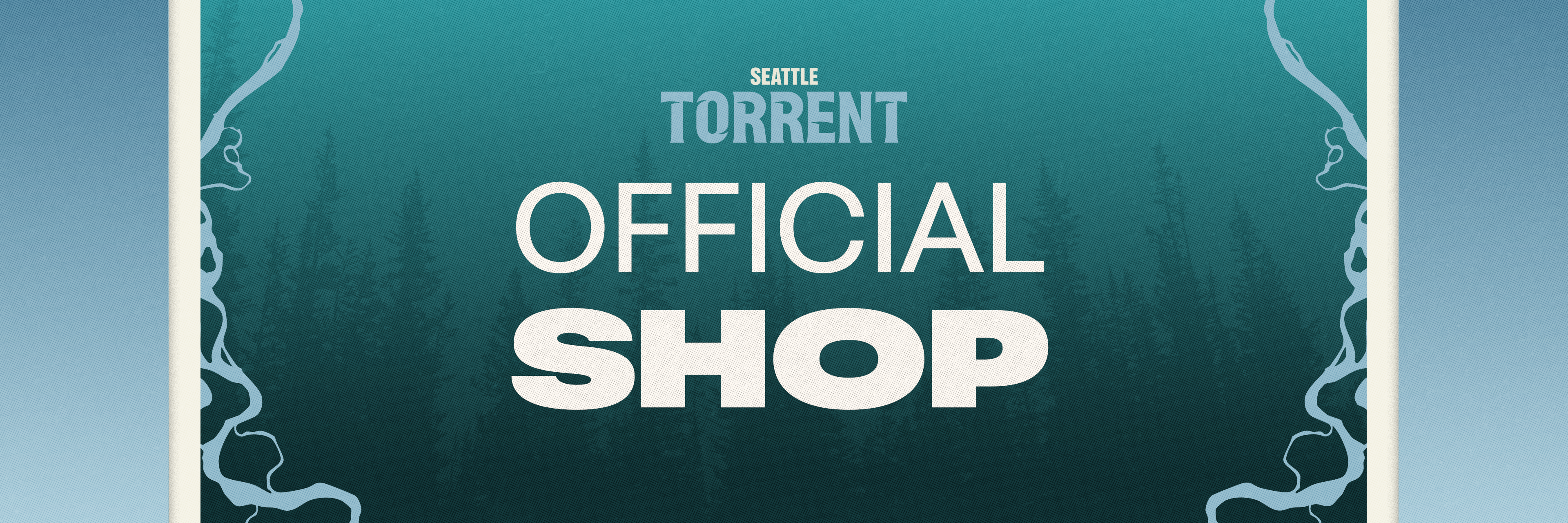 Green banner with 'Seattle Torrent Official Shop' text on a green gradient background