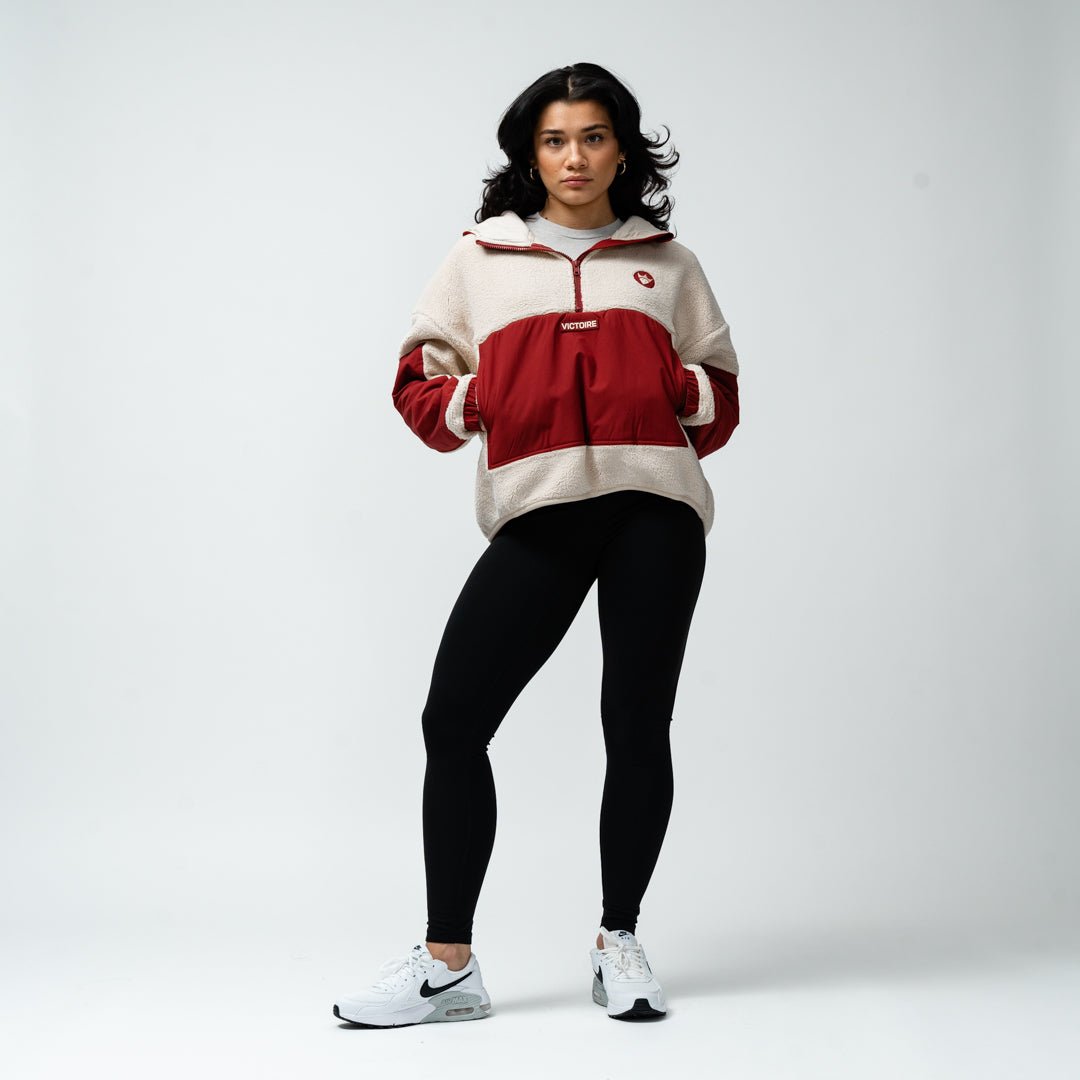 Montreal Victoire Adult Royalty Sherpa Half Zip Jacket - Jacket in Maroon