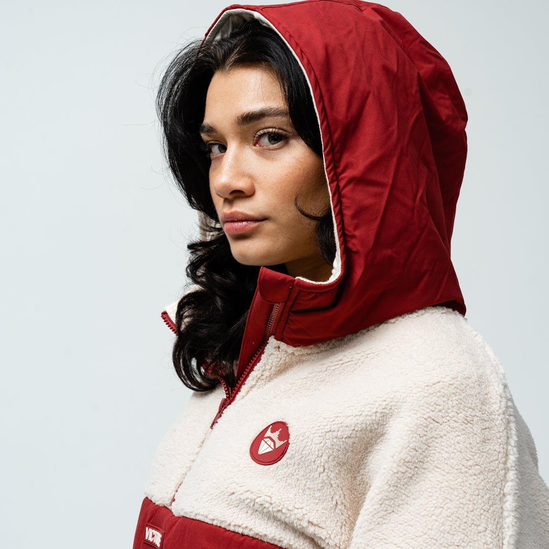 Montreal Victoire Adult Royalty Sherpa Half Zip Jacket - Jacket in Maroon