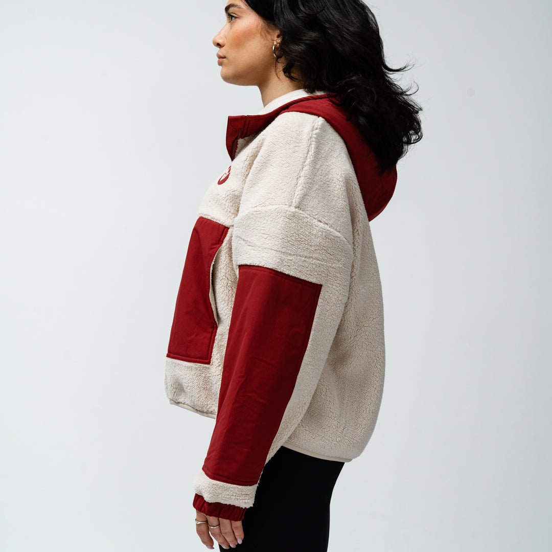 Montreal Victoire Adult Royalty Sherpa Half Zip Jacket - Jacket in Maroon