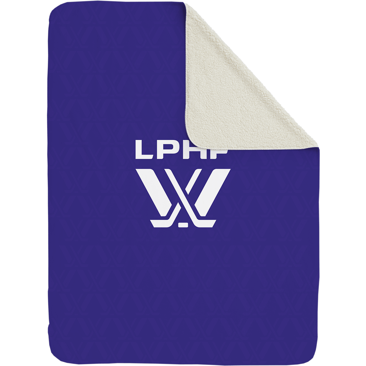 LPHF Large Sherpa Fleece Logo Throw Blanket - Blankets in Cream Back