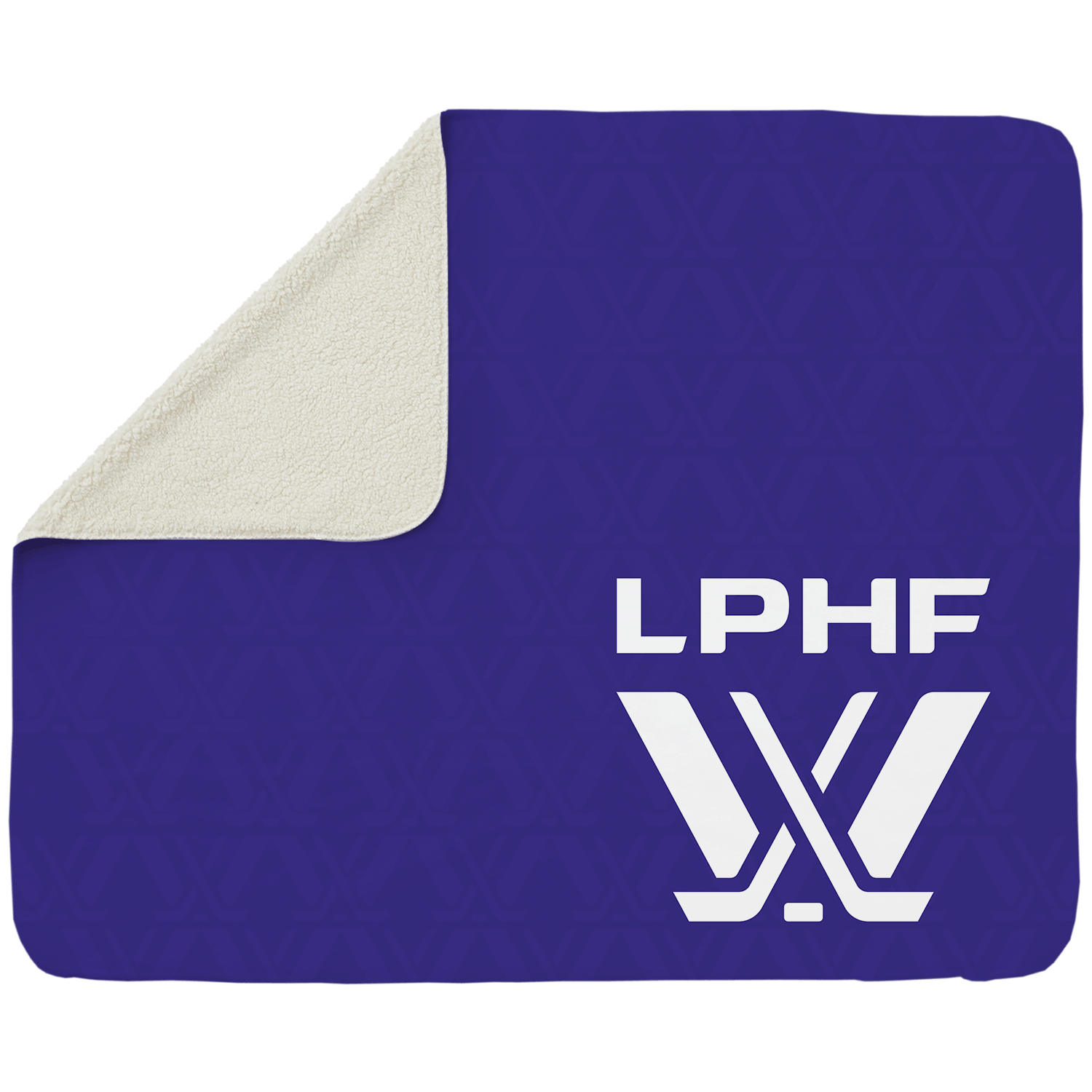 LPHF Sherpa Fleece Logo Throw Blanket - Blankets in Cream Back