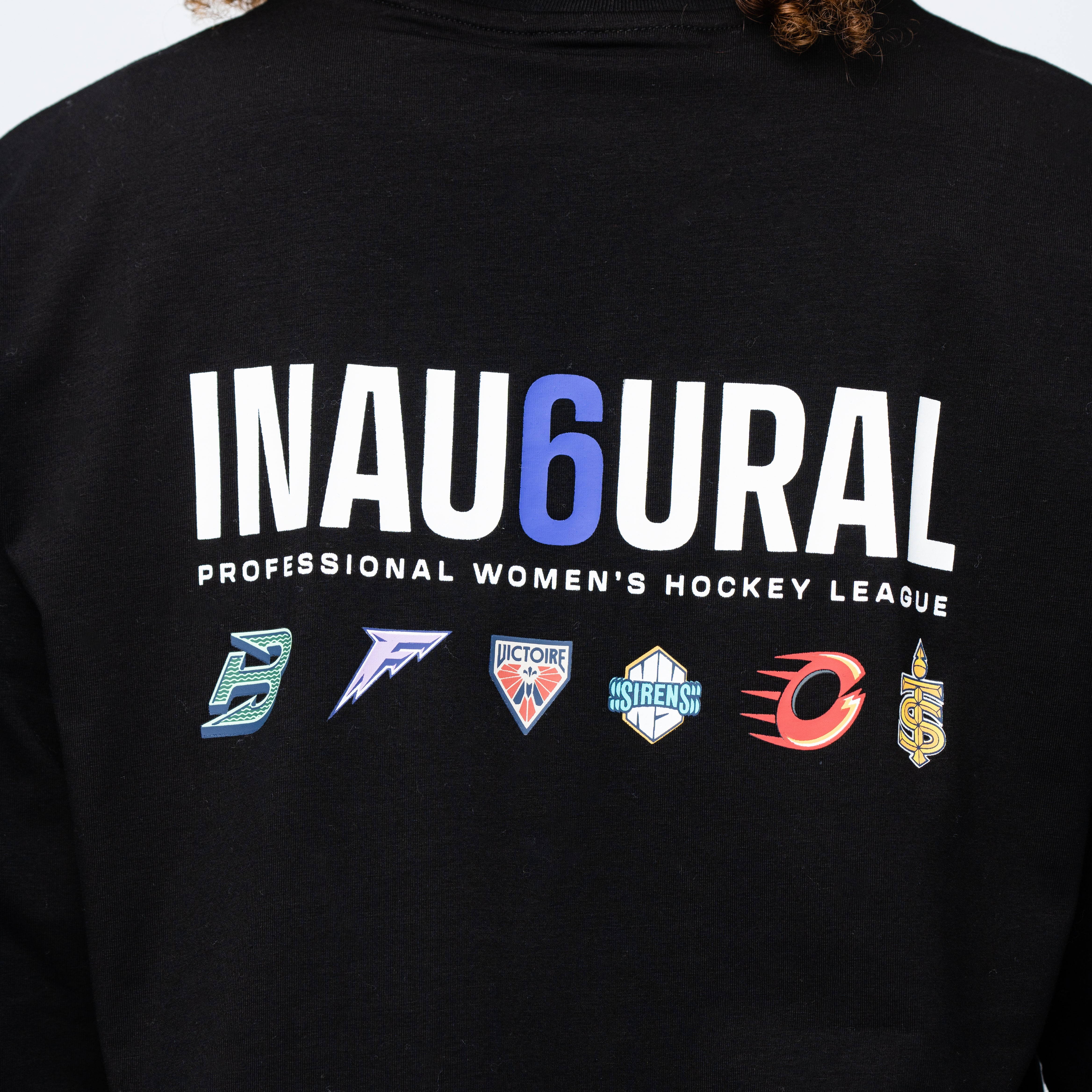PWHL Adult Royalty Inau6ural 6 Sideline Long Sleeve Shirt - Long Sleeve T-Shirt in Black