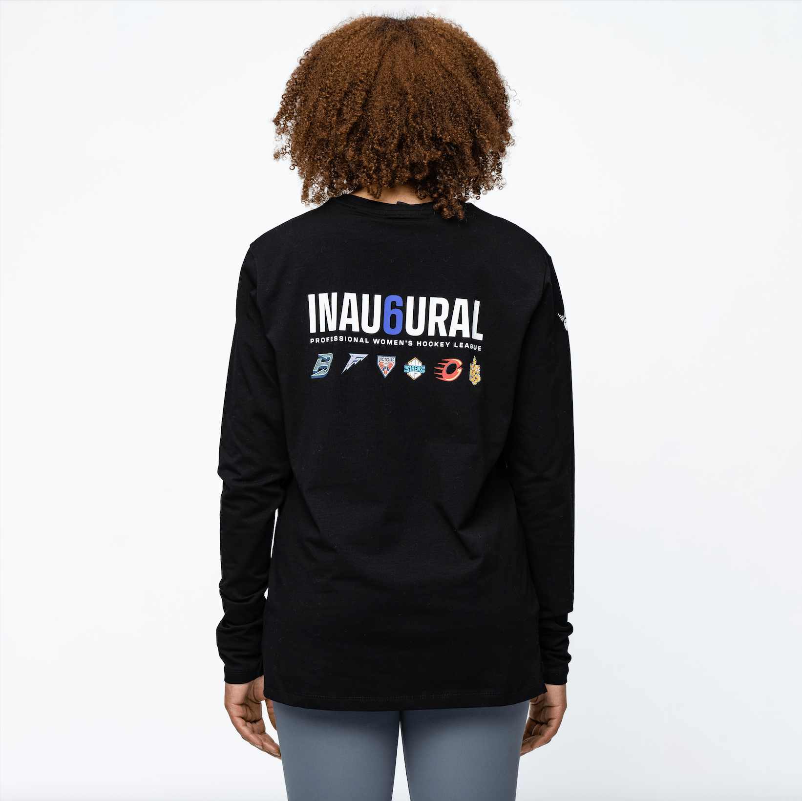 PWHL Adult Royalty Inau6ural 6 Sideline Long Sleeve Shirt - Long Sleeve T-Shirt in Black