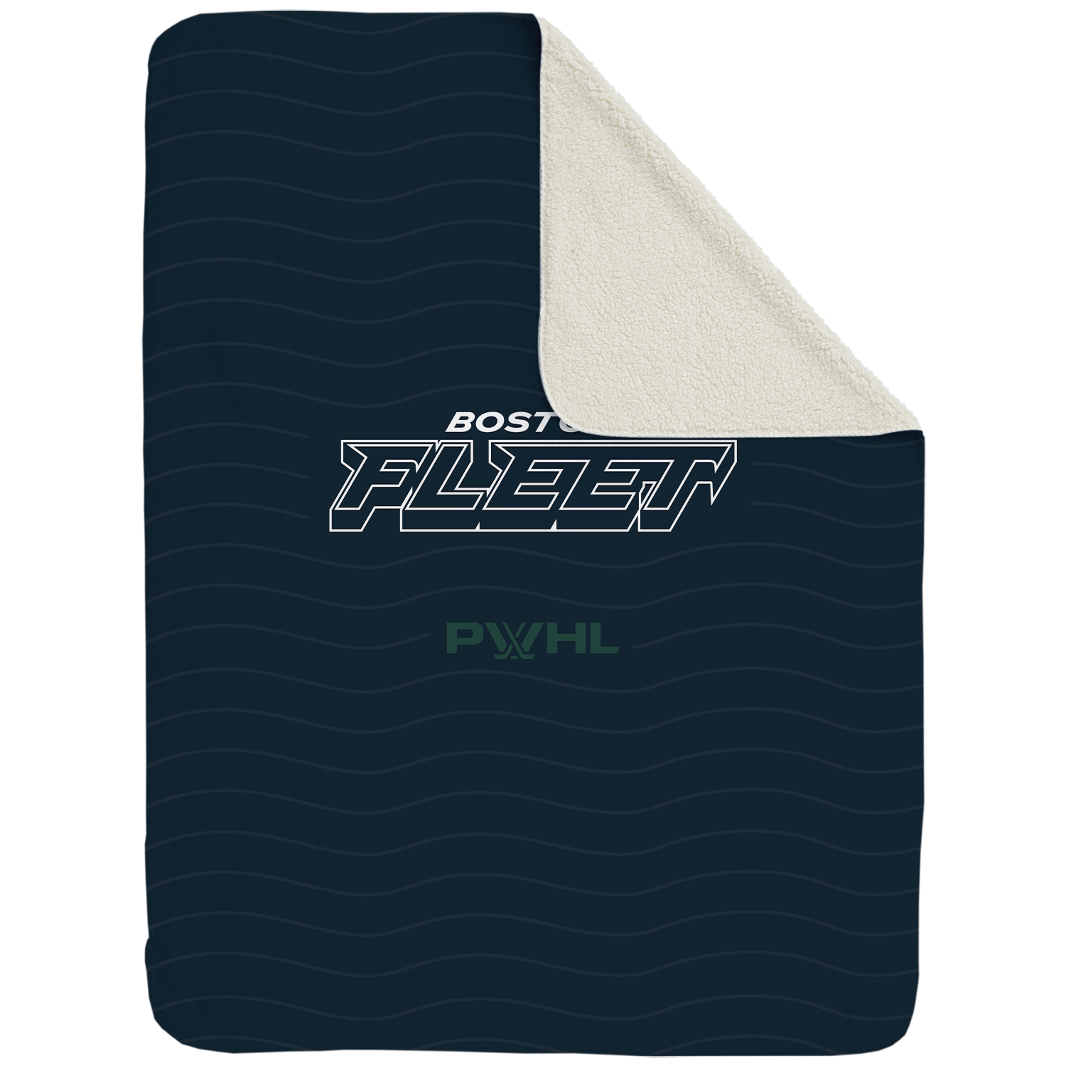 Boston Fleet Large Sherpa Fleece Throw Blanket - Blankets in Cream Back