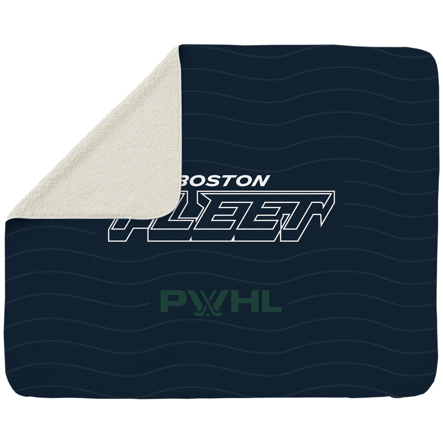 Boston Fleet Sherpa Fleece Throw Blanket - Blankets in Cream Back