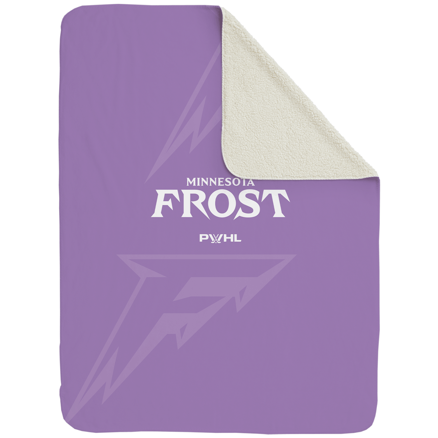 Minnesota Frost Large Sherpa Fleece Throw Blanket - Blankets in Cream Back
