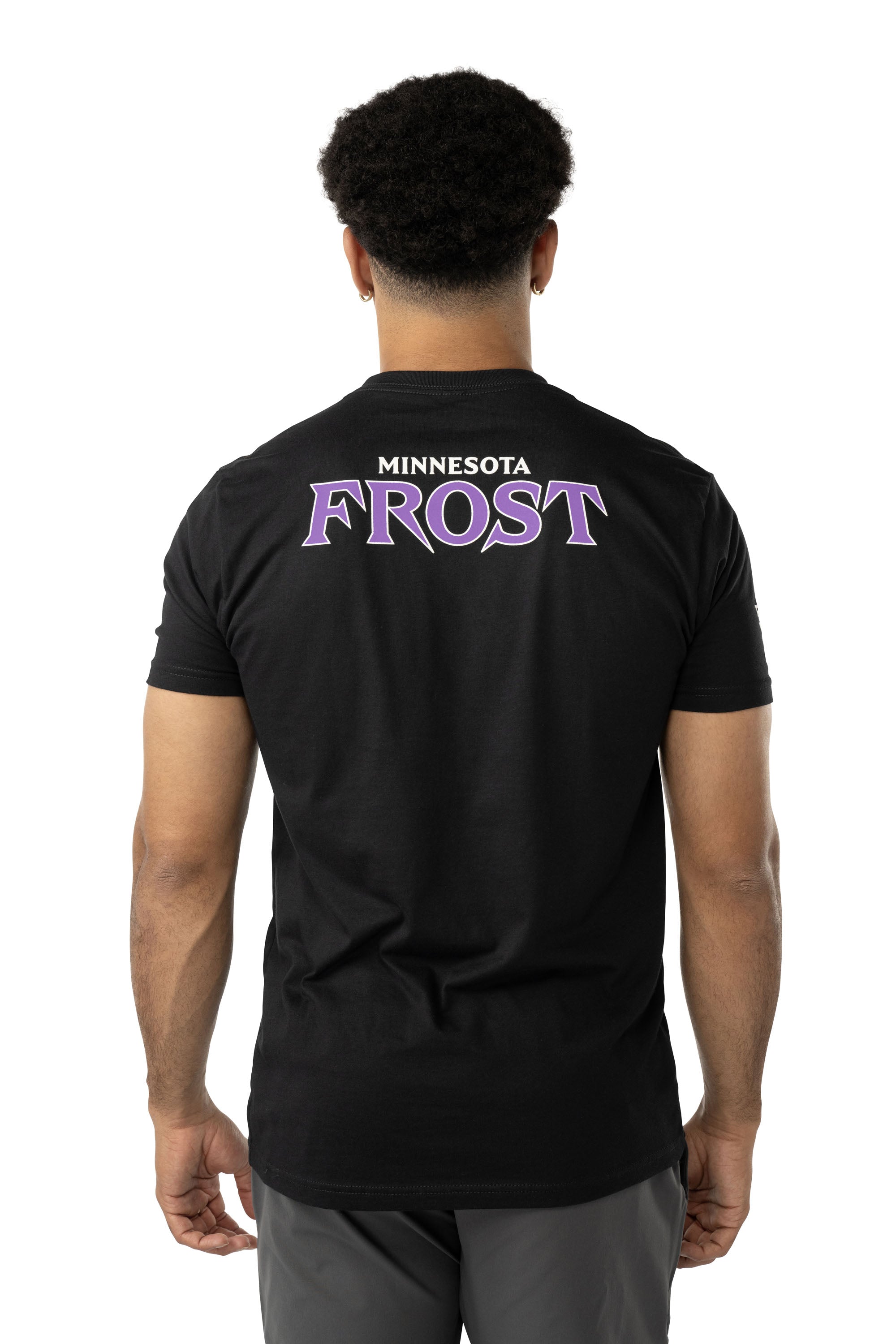Minnesota Frost Unisex Bauer Front Logo Back Name T-Shirt - T-Shirt in Black