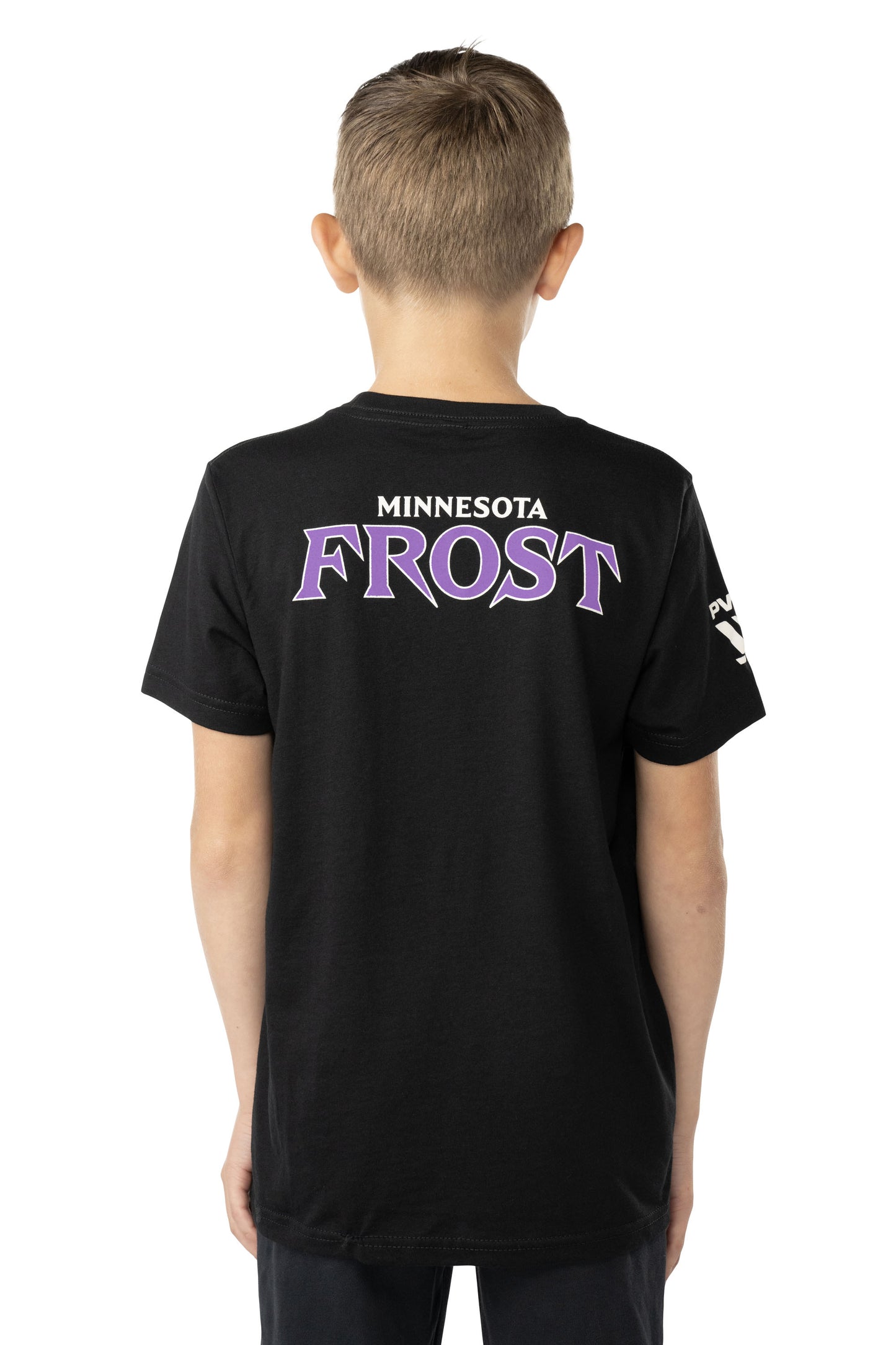 Minnesota Frost Youth Bauer Front Logo Back Name T-Shirt