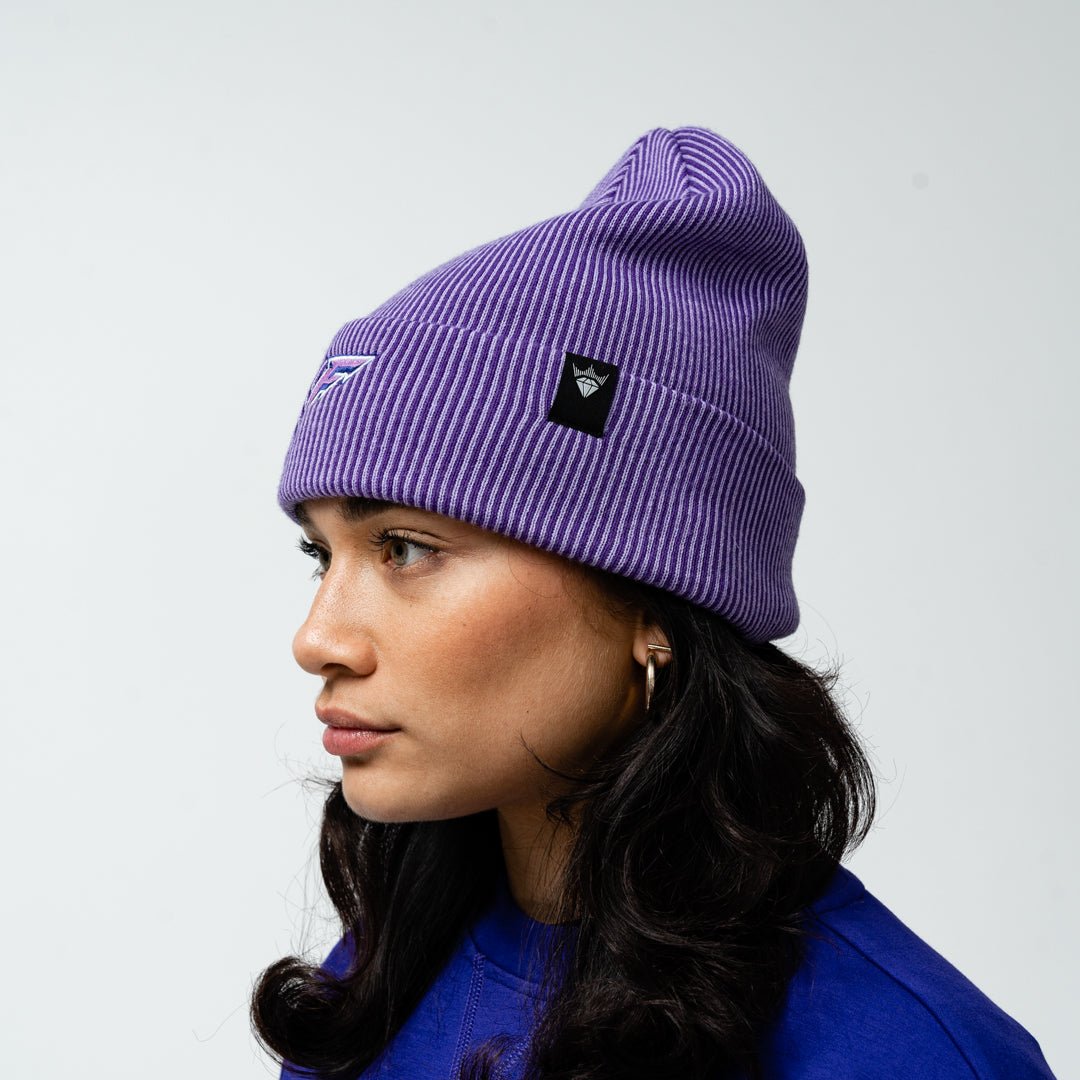 Minnesota Frost Adult Royalty Double Knit Beanie - Hat in Purple